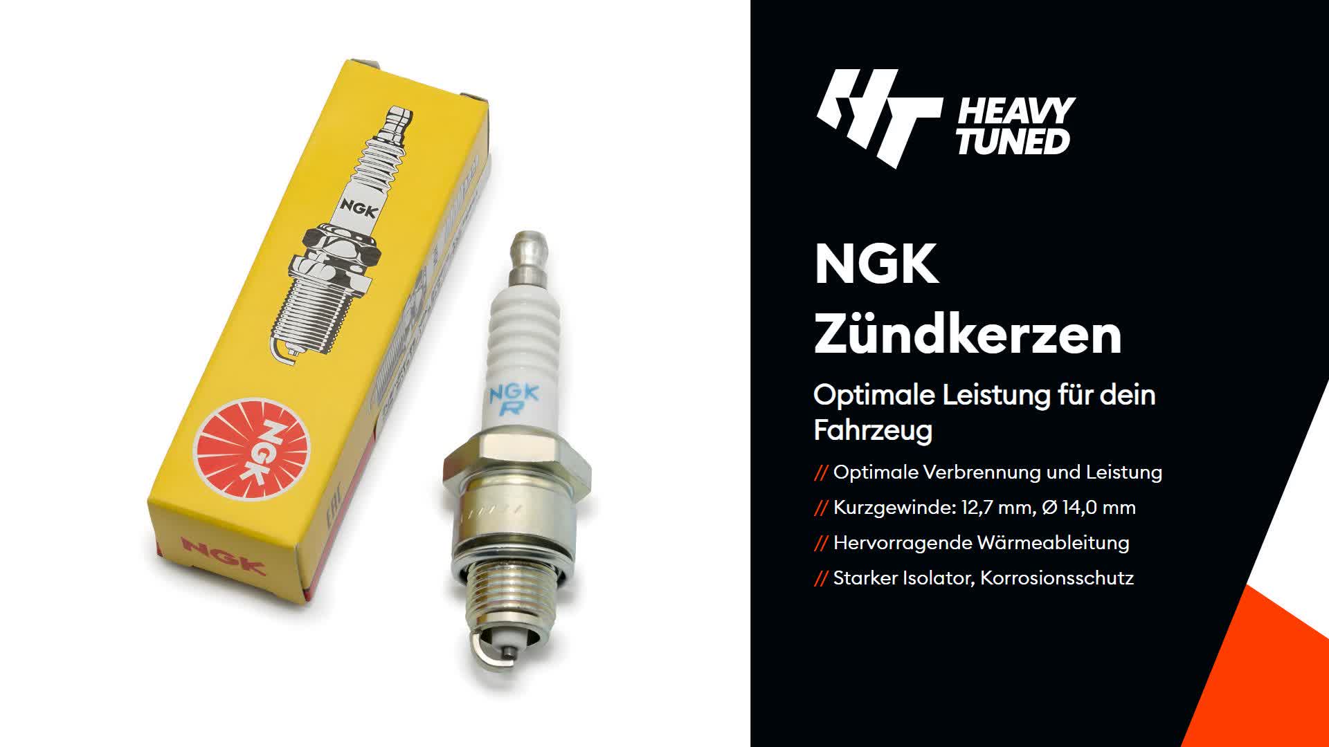 NGK Zündkerze BPR6HS entstört, 12,7mm Kurzgewinde Ø 14,0mm, Produktbild-Vorschau 5