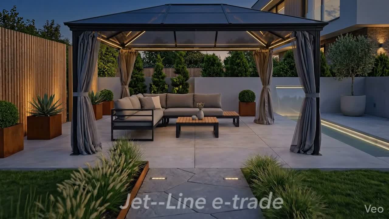 Pavillon Gartenpavillon 3x4 Taneo anthrazit aus Aluminium Produktbild-Vorschau 7