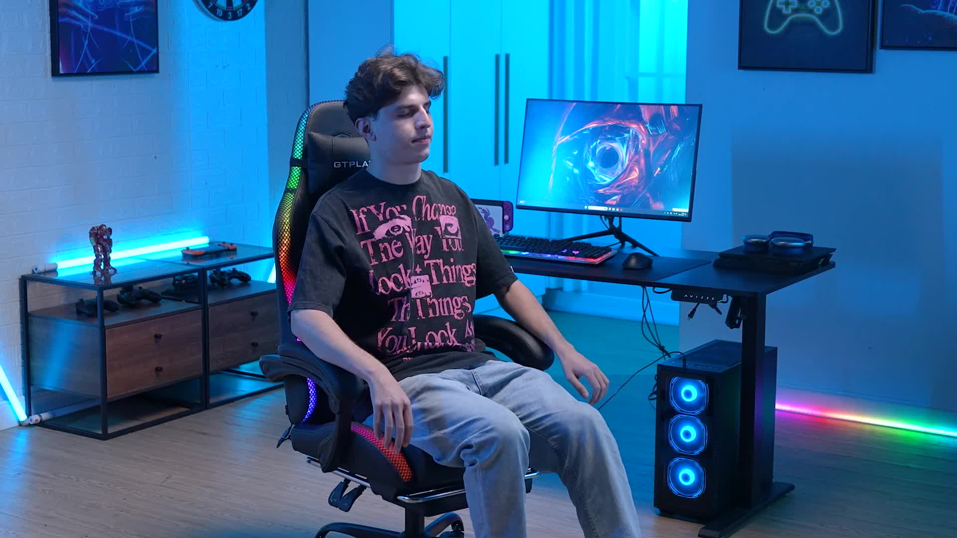 GTPLAYER Herní židle s reproduktorem a LED diodou, Náhled obrázku produktu 7