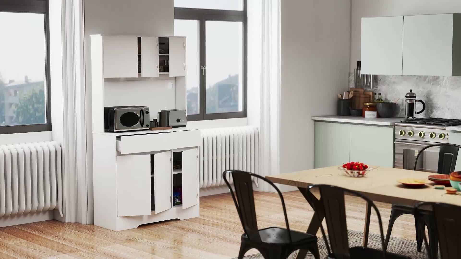 HOMCOM Küchenschrank Buffetschrank mit Arbeitsplatte, 6 Produktbild-Vorschau 7