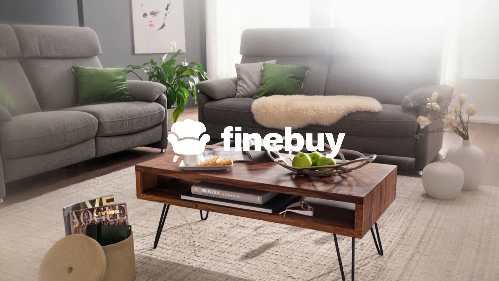 FineBuy Couchtisch Sheesham Massivholz rechteckig 100 cm – Produktbild-Vorschau 6