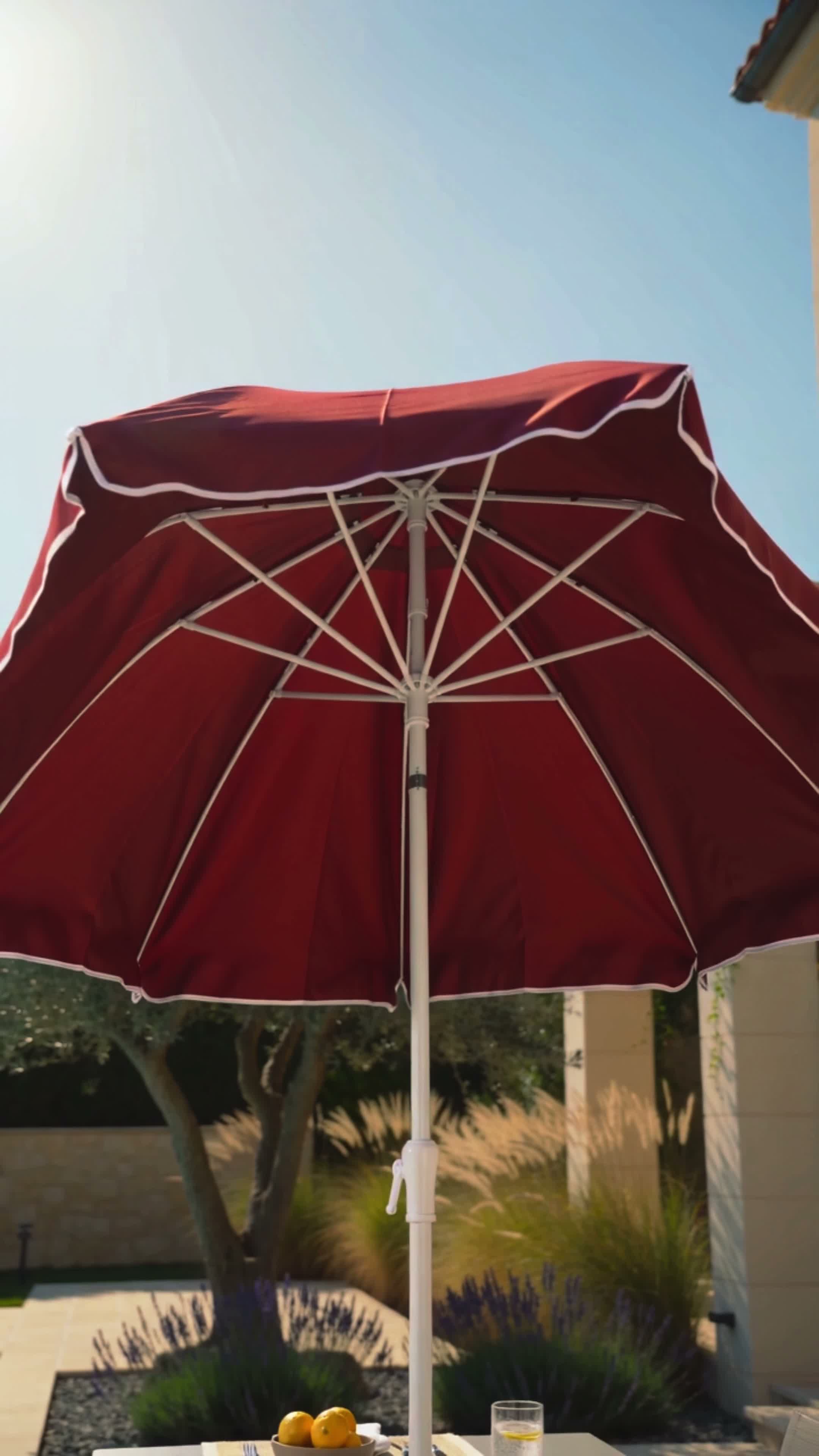 Parasol Linder Exclusiv POLYESTER MC200P 200 cm Burgundy Podgląd zdjęcia produktu 7
