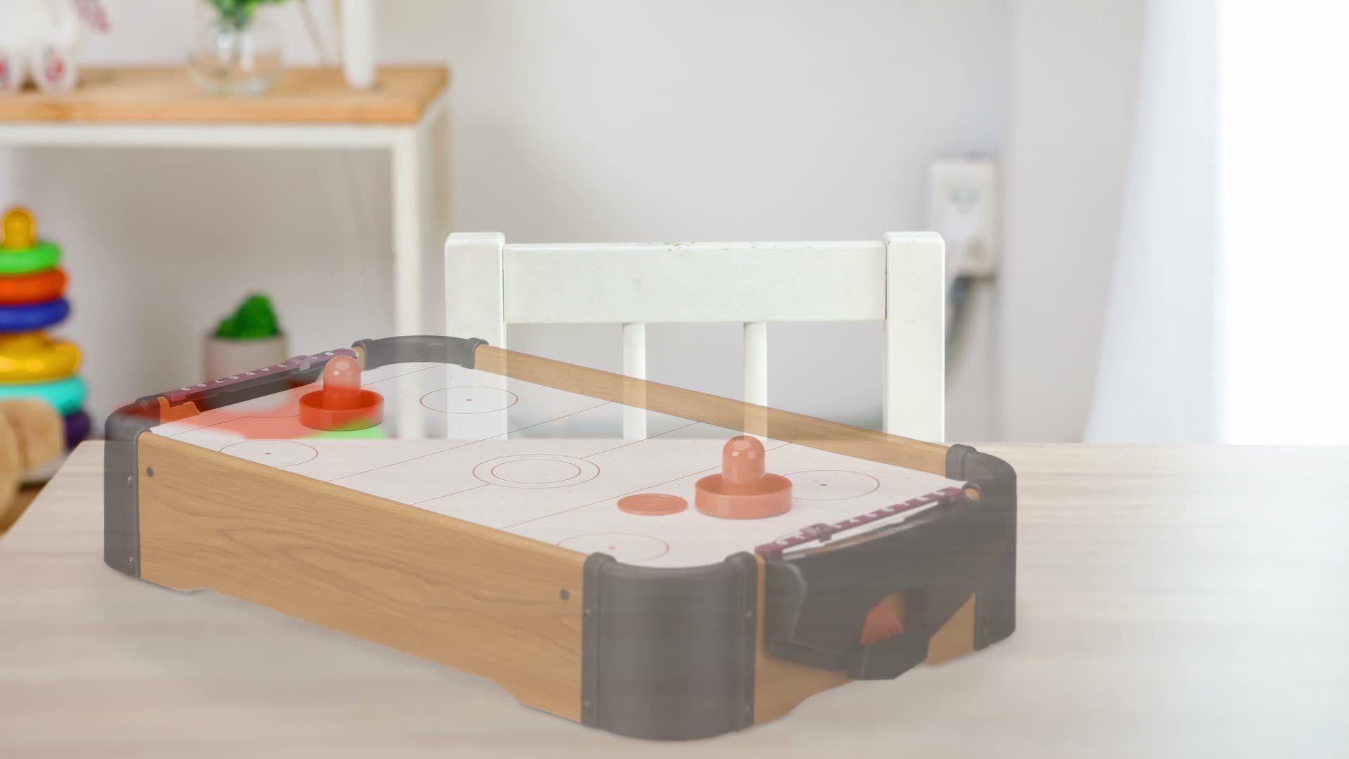 Relaxdays Airhockey Tischspiel, Tischairhockey mit Gebläse, Produktbild-Vorschau 7