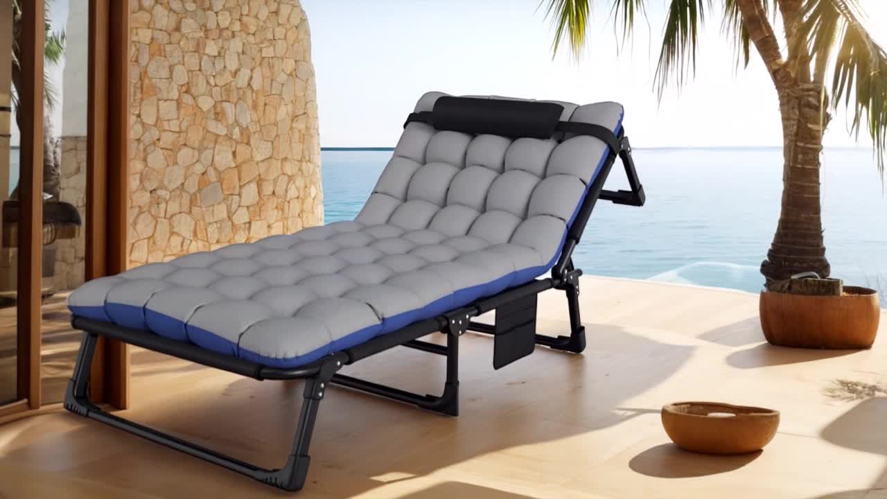 Campingbett klappbar mit Polster Kissen, Reisebett Produktbild-Vorschau 7