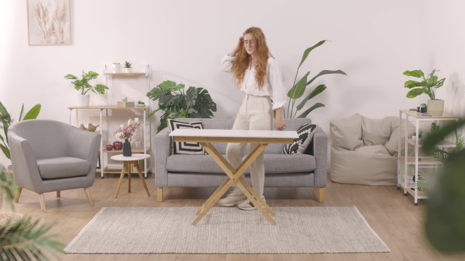 Relaxdays Klapptisch höhenverstellbar, Bambus & MDF, HBT Produktbild-Vorschau 7