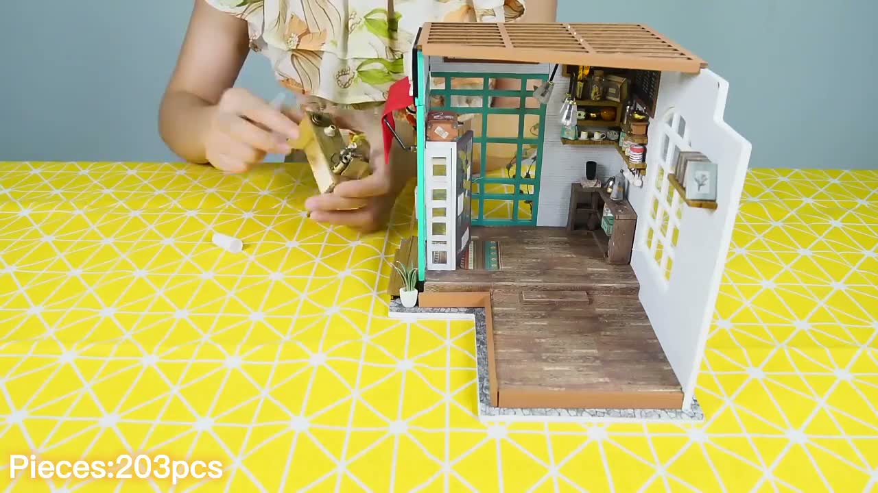 PUZZLE 3D ROBOTIME MINIATURCAFE Simon's Coffee HOLZHAUS 203 Produktbild-Vorschau 7