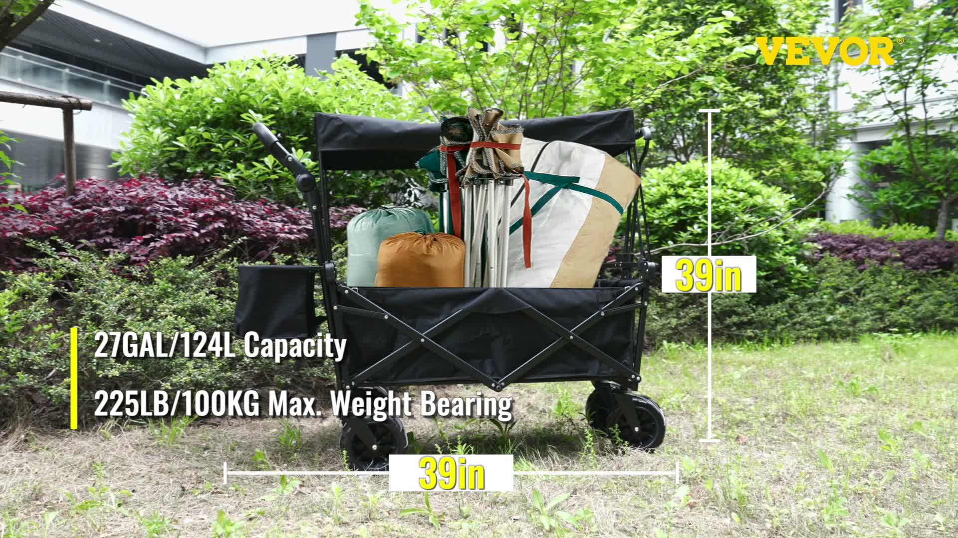 VEVOR Bollerwagen Faltbar 92,7 x 54,3 x 98,5 cm, Handwagen Produktbild-Vorschau 7