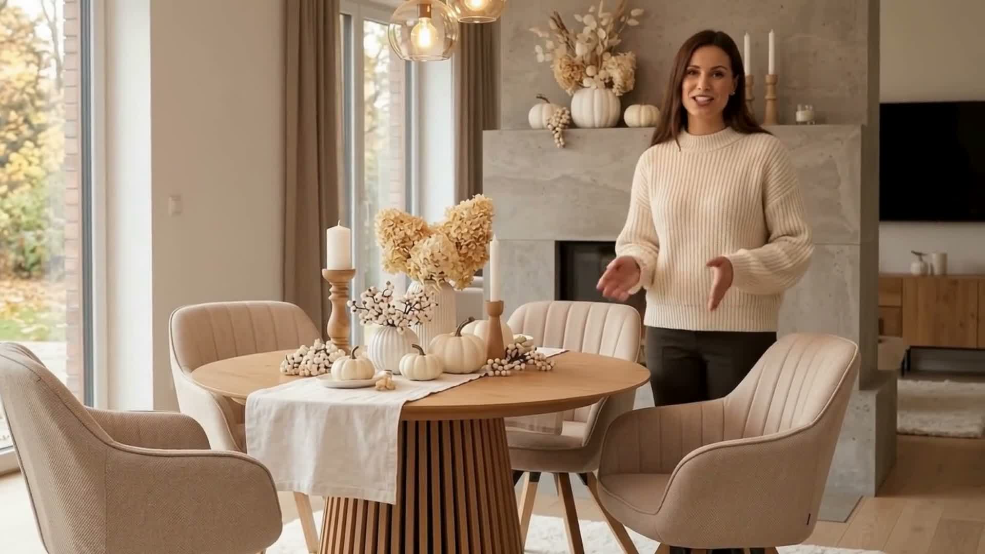 Mr. Deko Esszimmerstühle 4er Set Matera beige drehbar mit Produktbild-Vorschau 7