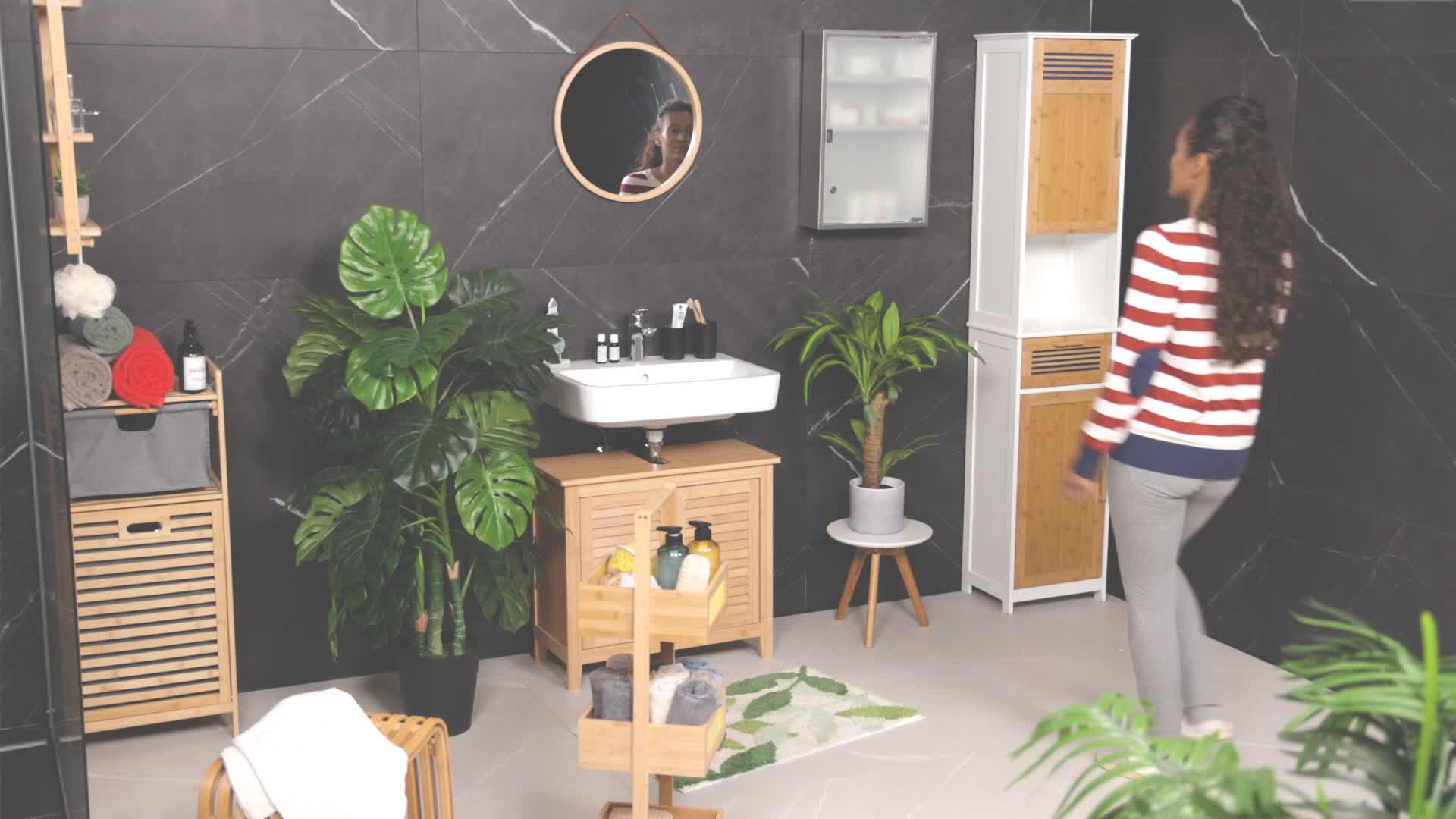 Relaxdays Medizinschrank, 3 Fächer, abschließbar, HBT: ca. Produktbild-Vorschau 7