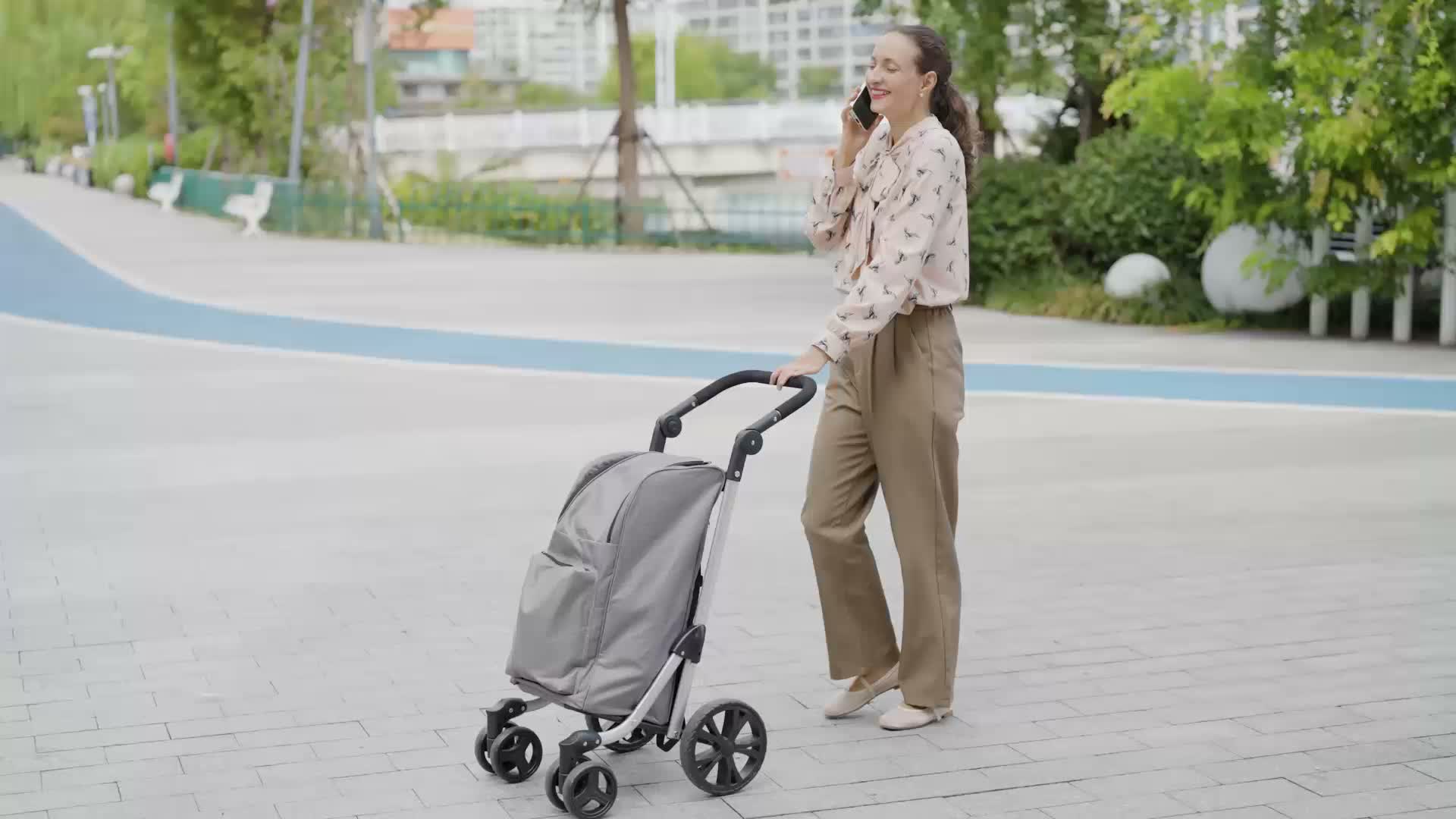 HOMCOM Einkaufstrolley klappbar Einkaufswagen mit Kühlfach Produktbild-Vorschau 7