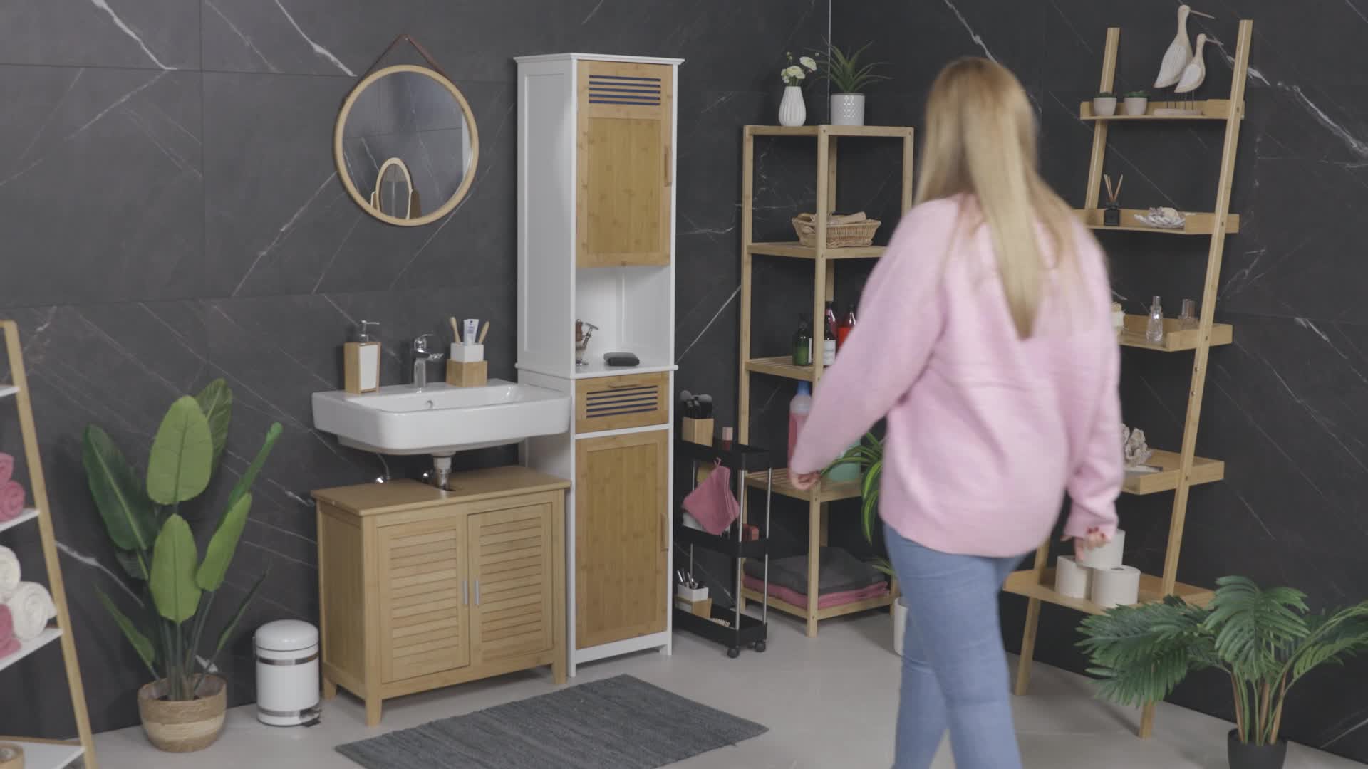 Relaxdays Nischenwagen, 3 Etagen, schmales Nischenregal für Produktbild-Vorschau 7