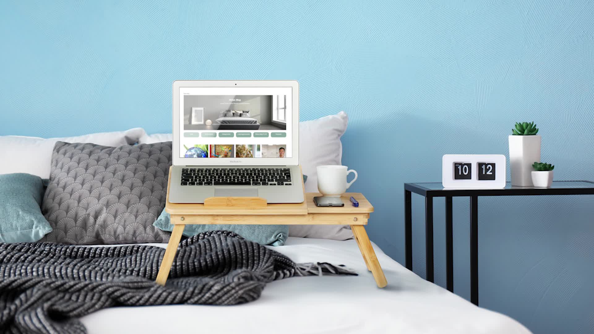 Relaxdays Laptoptisch für Couch, Bambus, klappbar, Produktbild-Vorschau 7