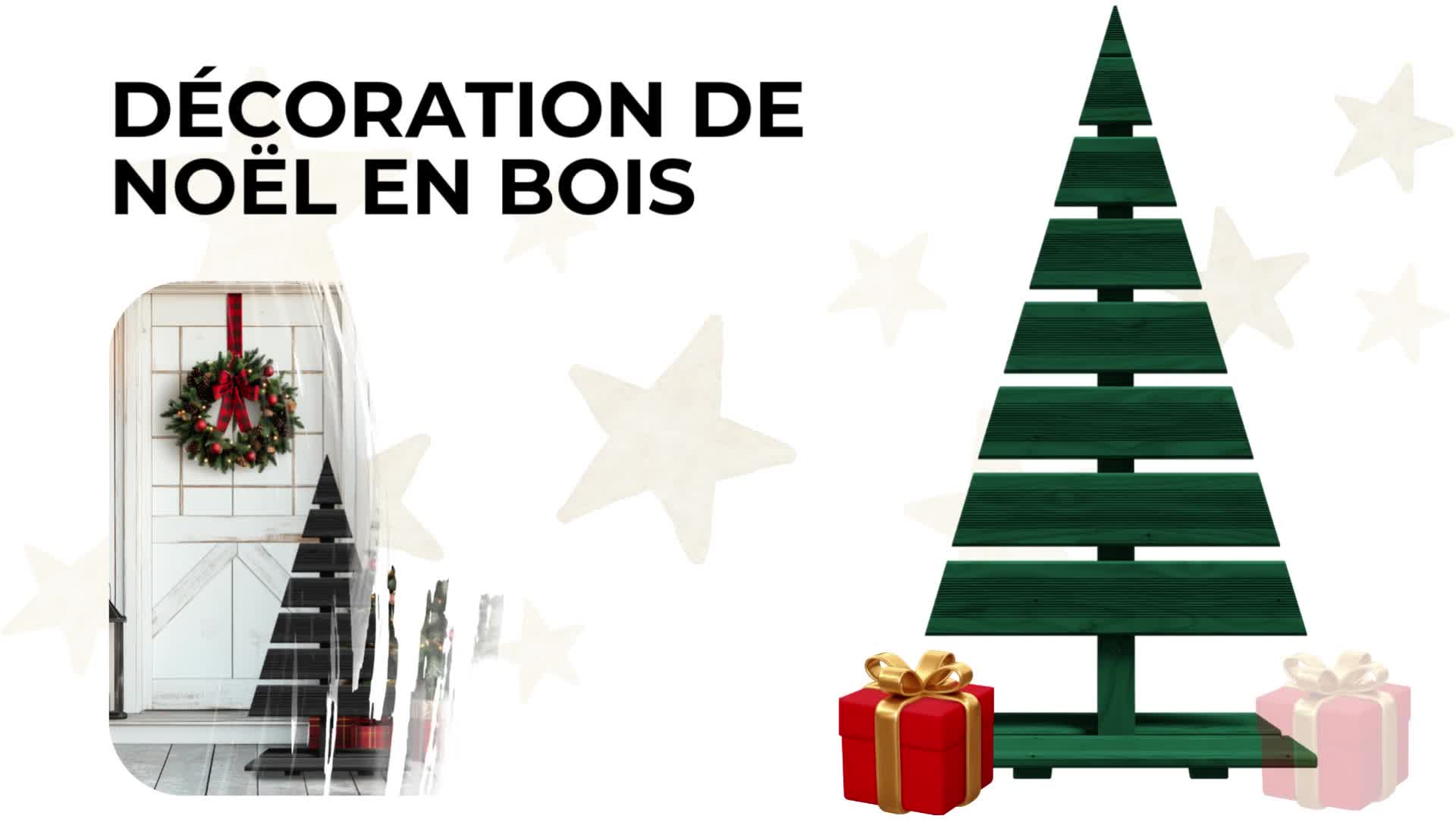 Floranica sapin de Noël en bois naturel sapin 90x45 cm Voir les images du produit 4