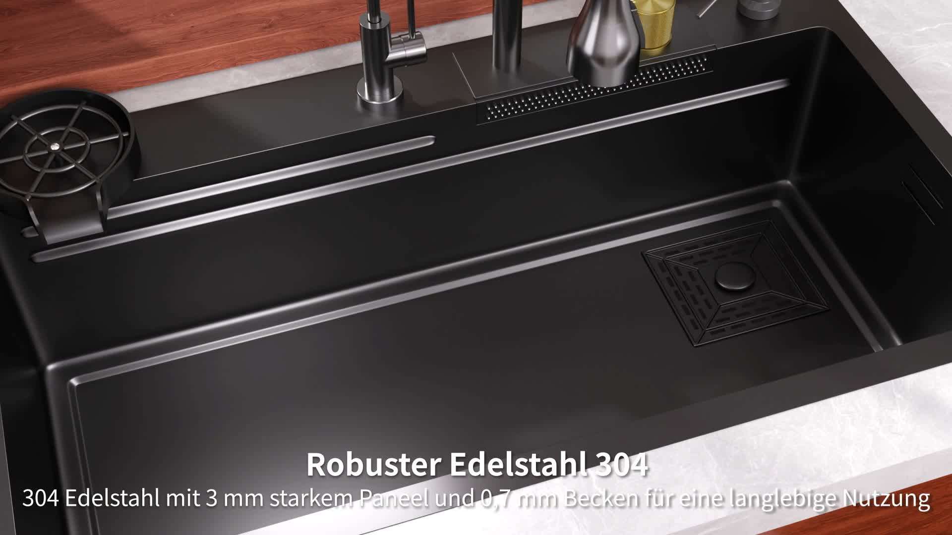 DeerValley Schwarzgrau Edelstahl Küchenspüle mit Produktbild-Vorschau 7