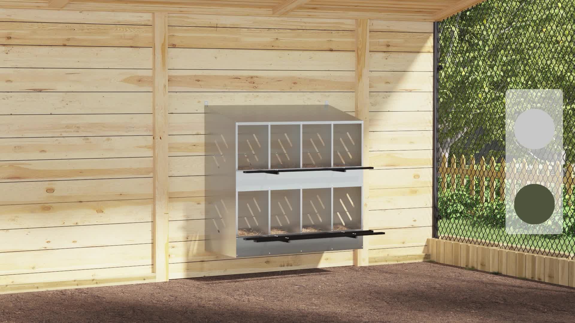 vidaXL Hühner-Nistkasten mit 8 Fächern Olivgrün Metall Produktbild-Vorschau 7