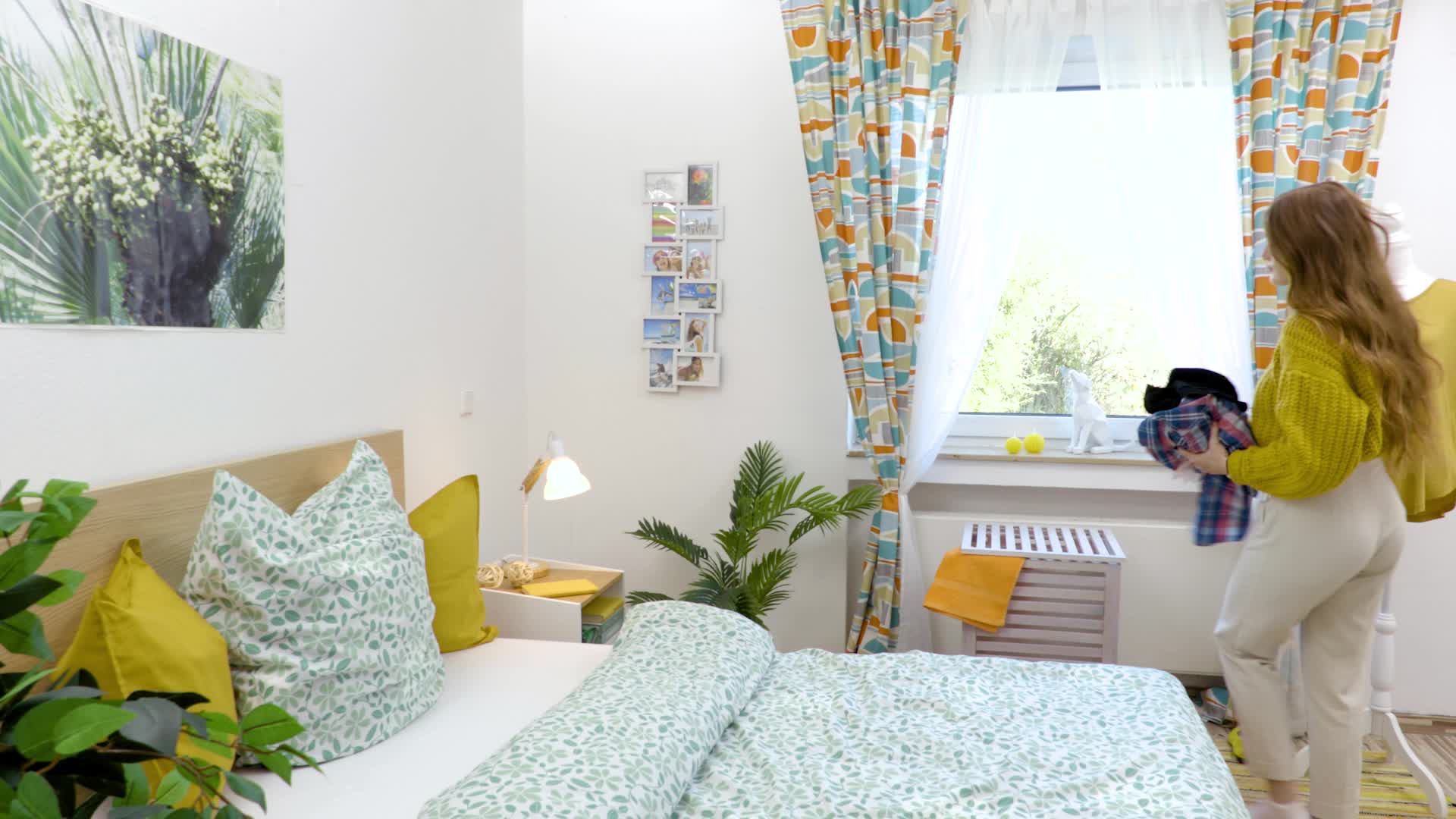 Relaxdays Wäschetruhe Walnuss, Wäschesammler mit Deckel, 52 Produktbild-Vorschau 7
