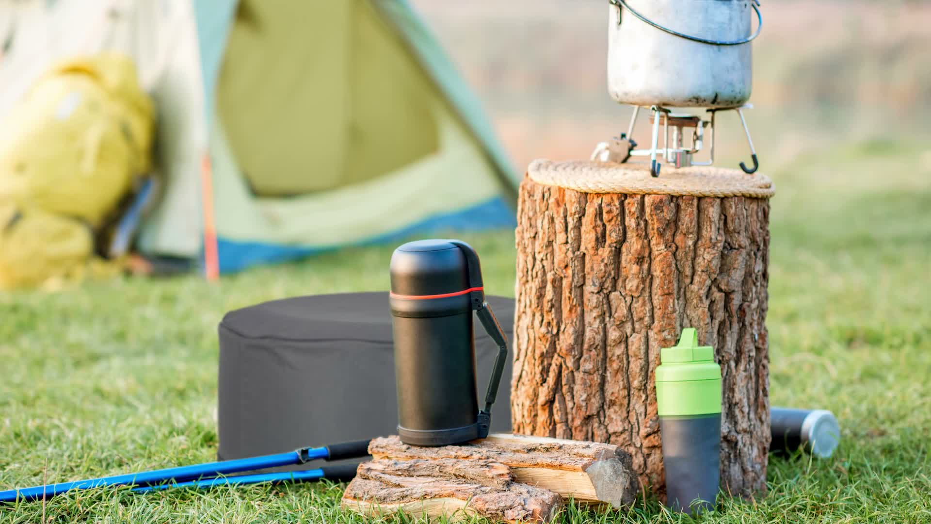 Relaxdays Aufblasbarer Hocker, Outdoor Pouf für Camping & Produktbild-Vorschau 7