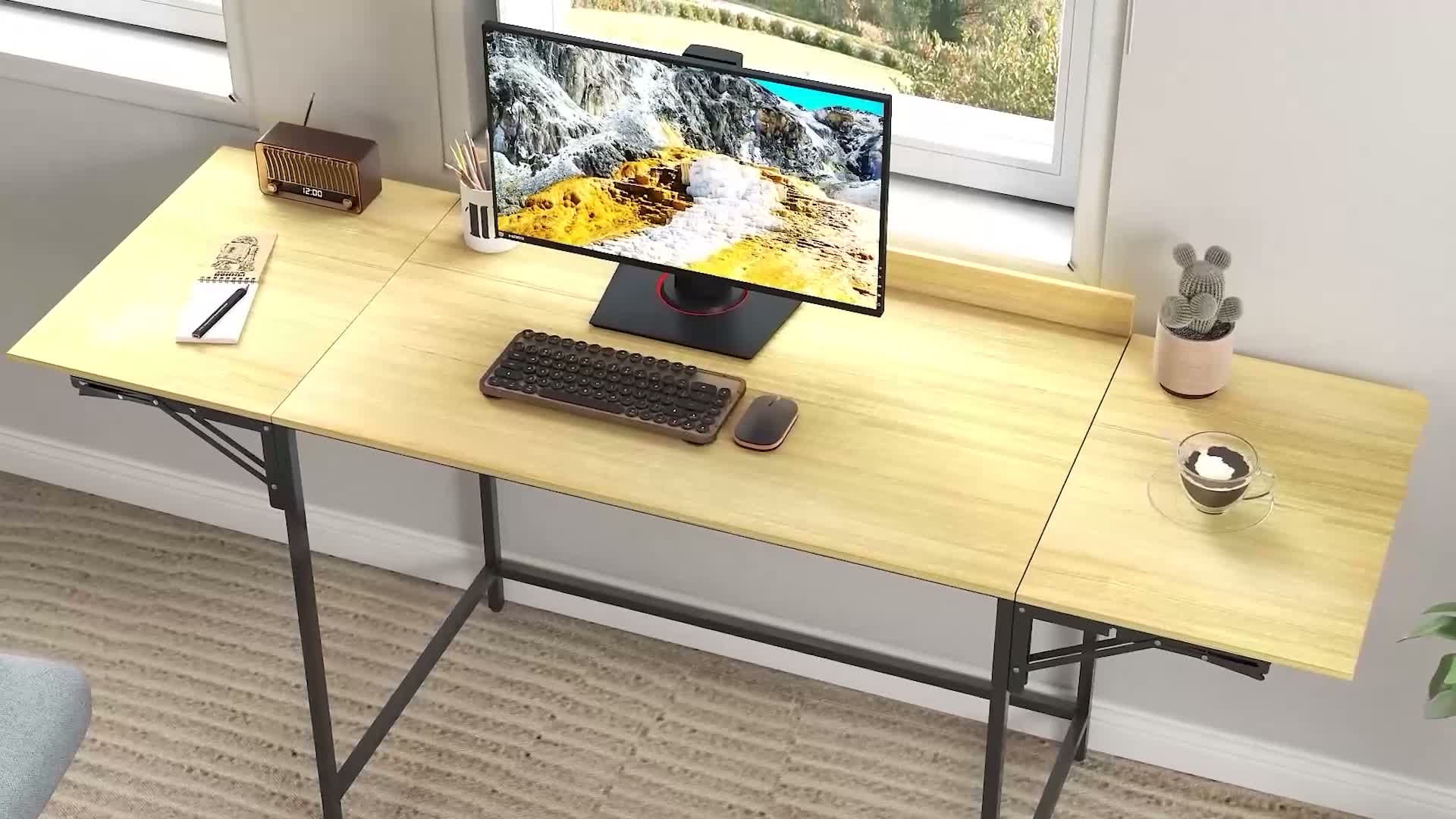 HOMCOM Schreibtisch Klappbar Computertisch Bürotisch mit Produktbild-Vorschau 7