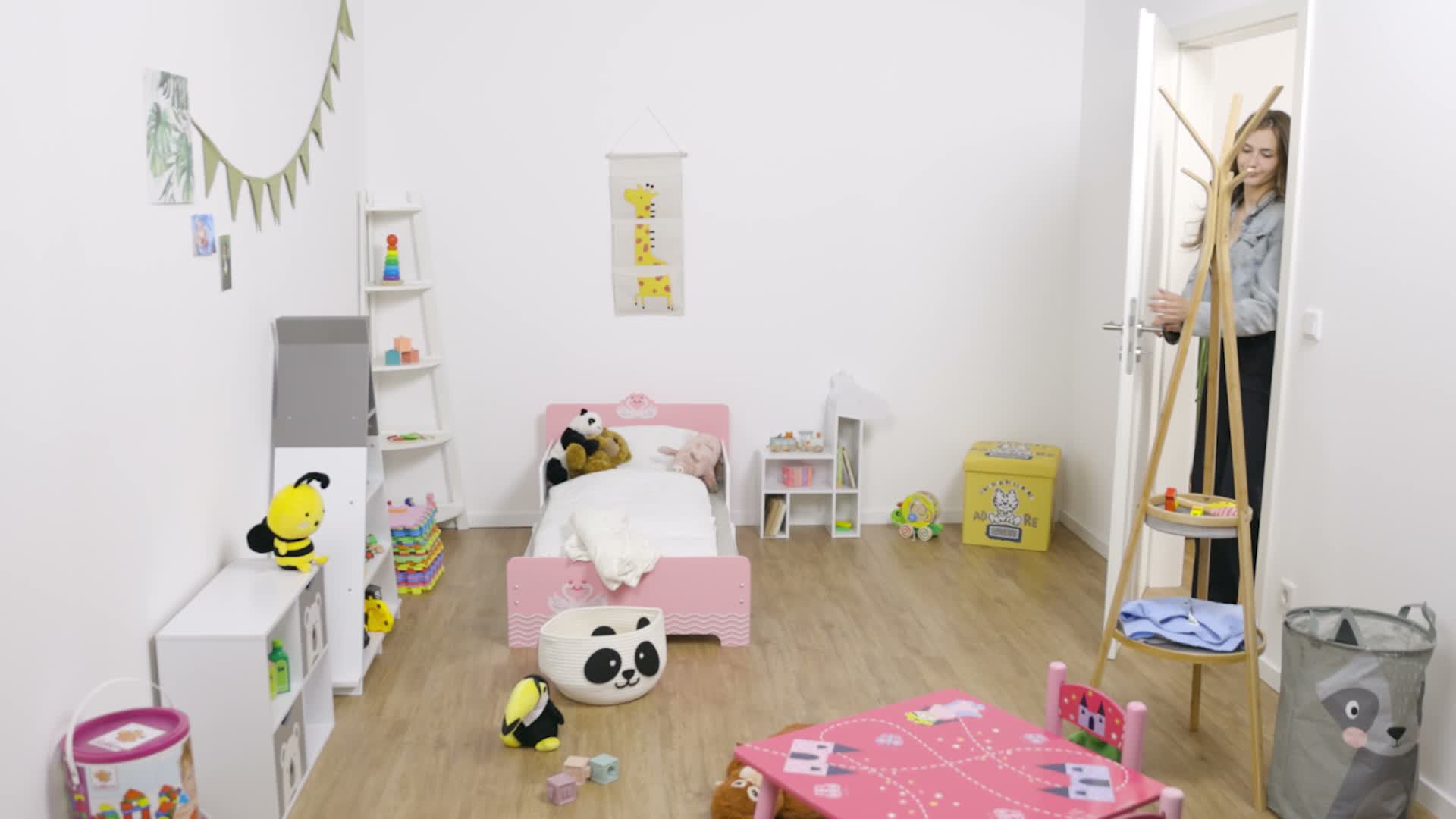 Relaxdays Aufbewahrungskorb für Kinder, Baumwollkorb Panda, Produktbild-Vorschau 7