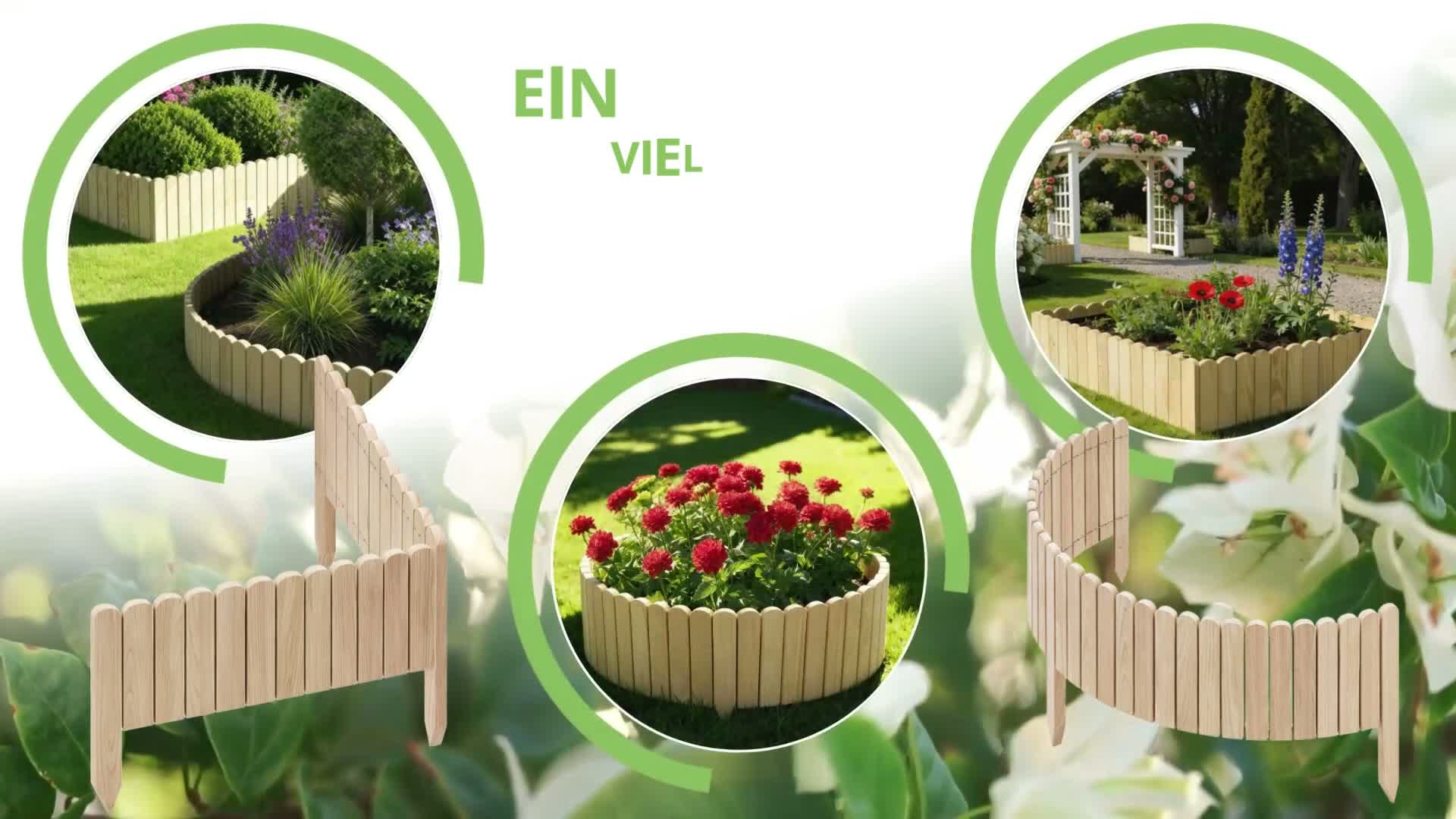 be4nature Flexible Rollborder aus Holz 200 x 30 cm Grau Produktbild-Vorschau 7