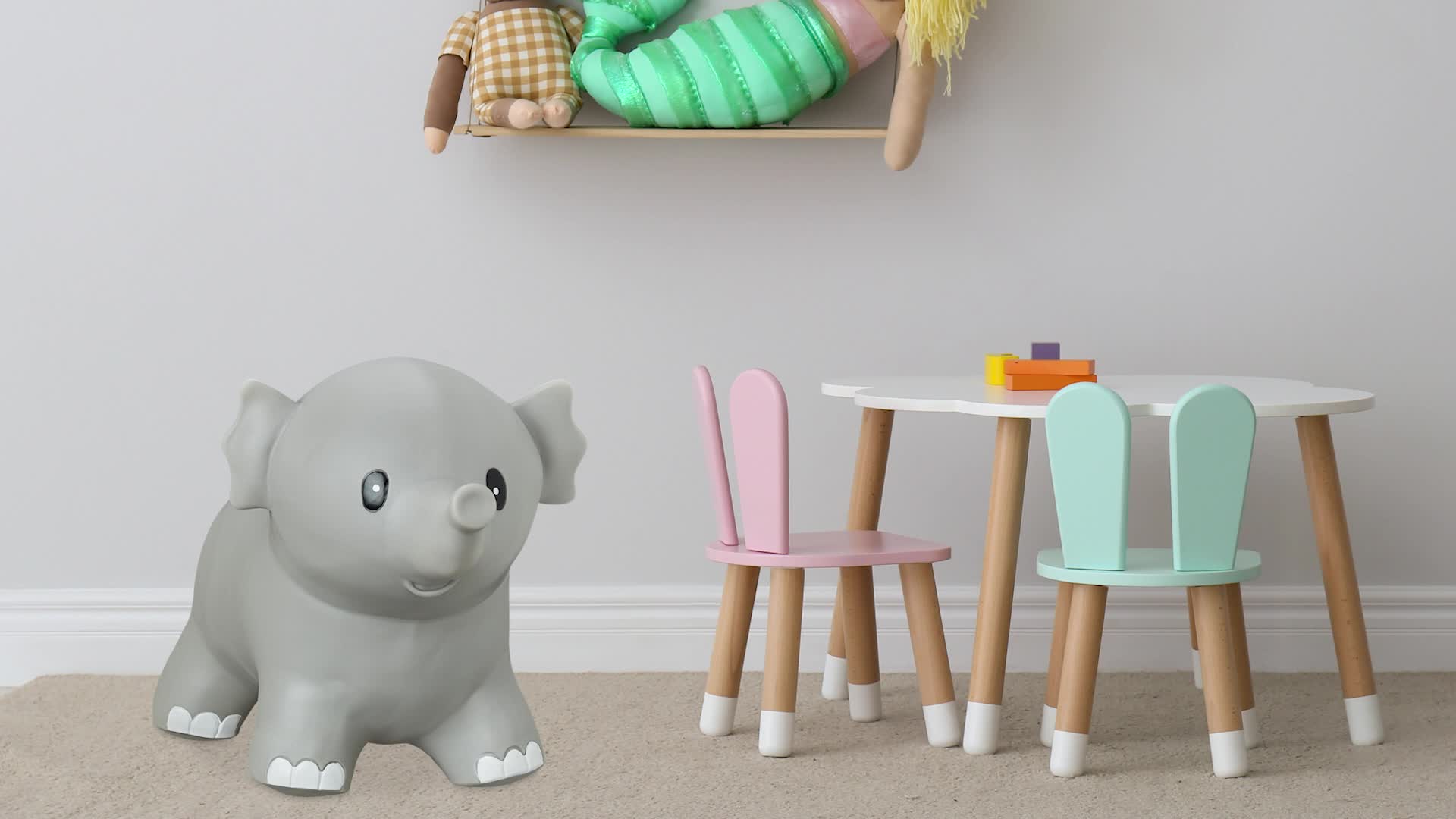 Relaxdays Hüpftier Elefant, inklusive Luftpumpe, Sprungtier Produktbild-Vorschau 7