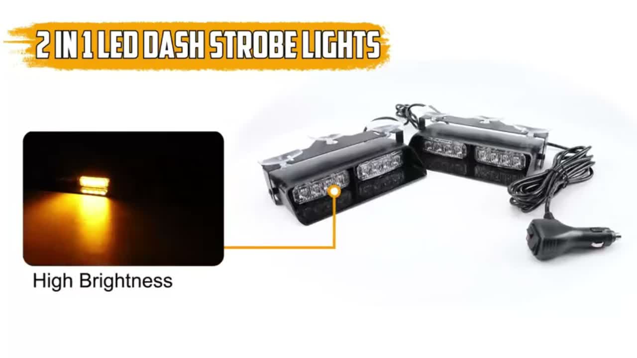 2er-Set LED Amber Warnleuchten – 48 LEDs, 26 Blitzmuster, Produktbild-Vorschau 7