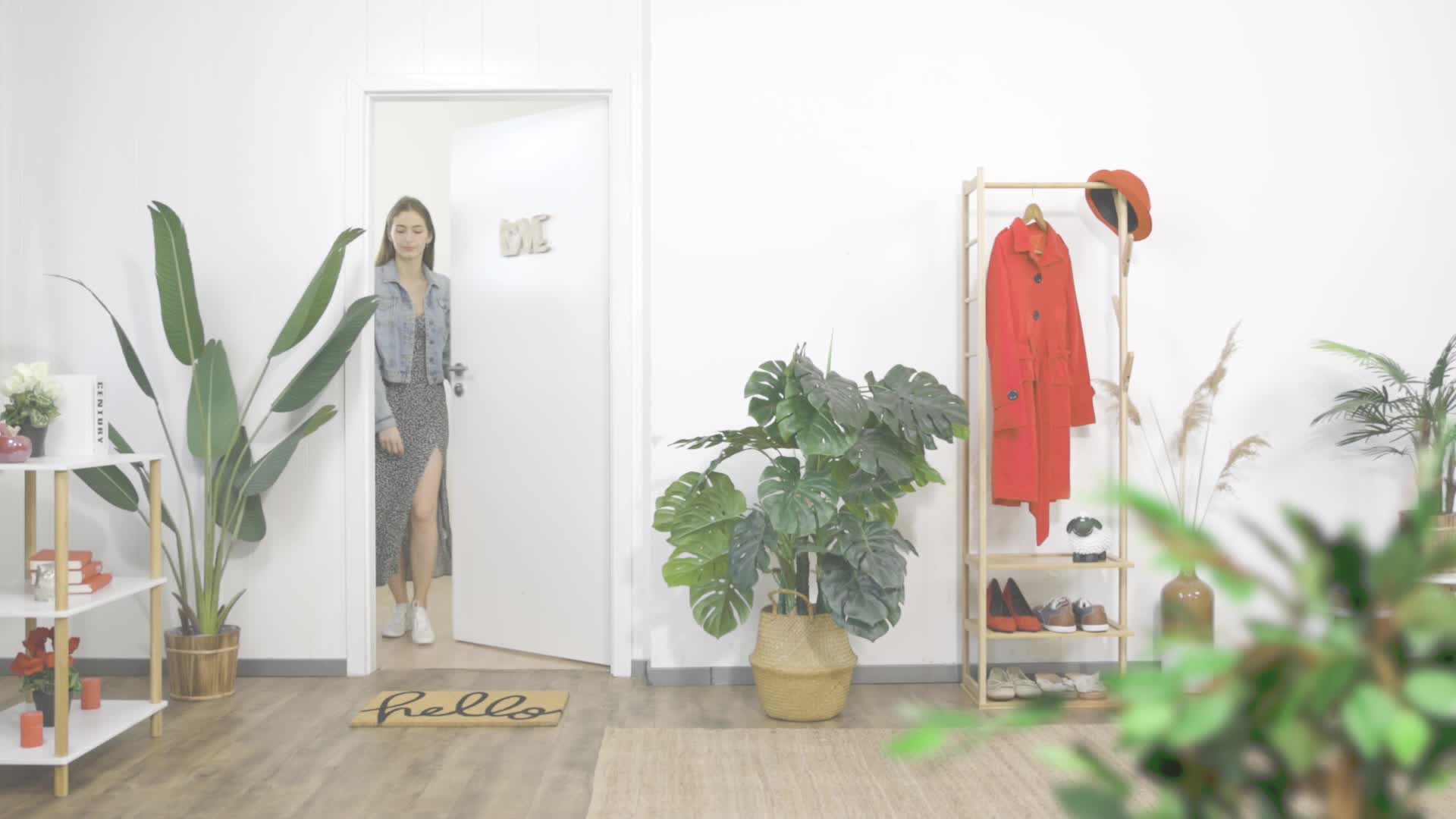 Relaxdays Fußmatte Kokos, Hello Schriftzug, Fußabtreter Produktbild-Vorschau 7