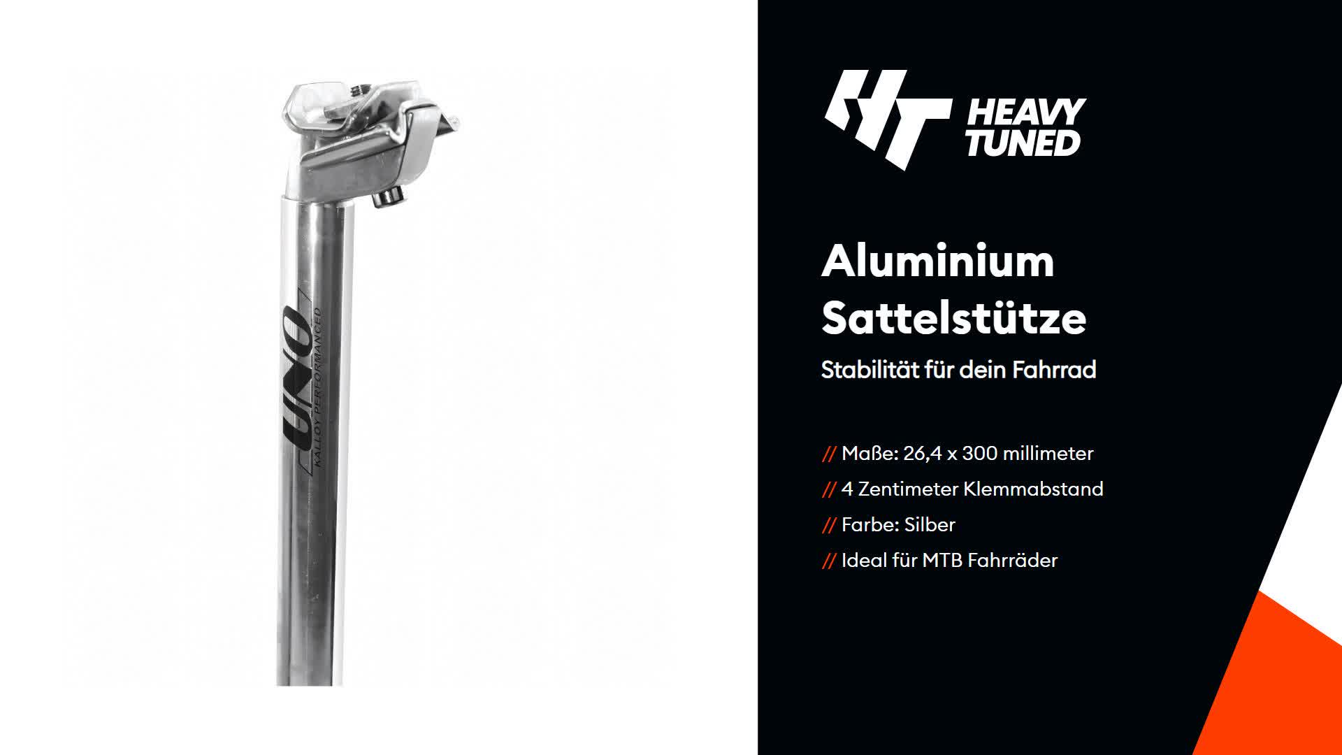 UNO Fahrrad Sattelstütze Aluminium 300mm lang 26,4mm Ø Produktbild-Vorschau 7