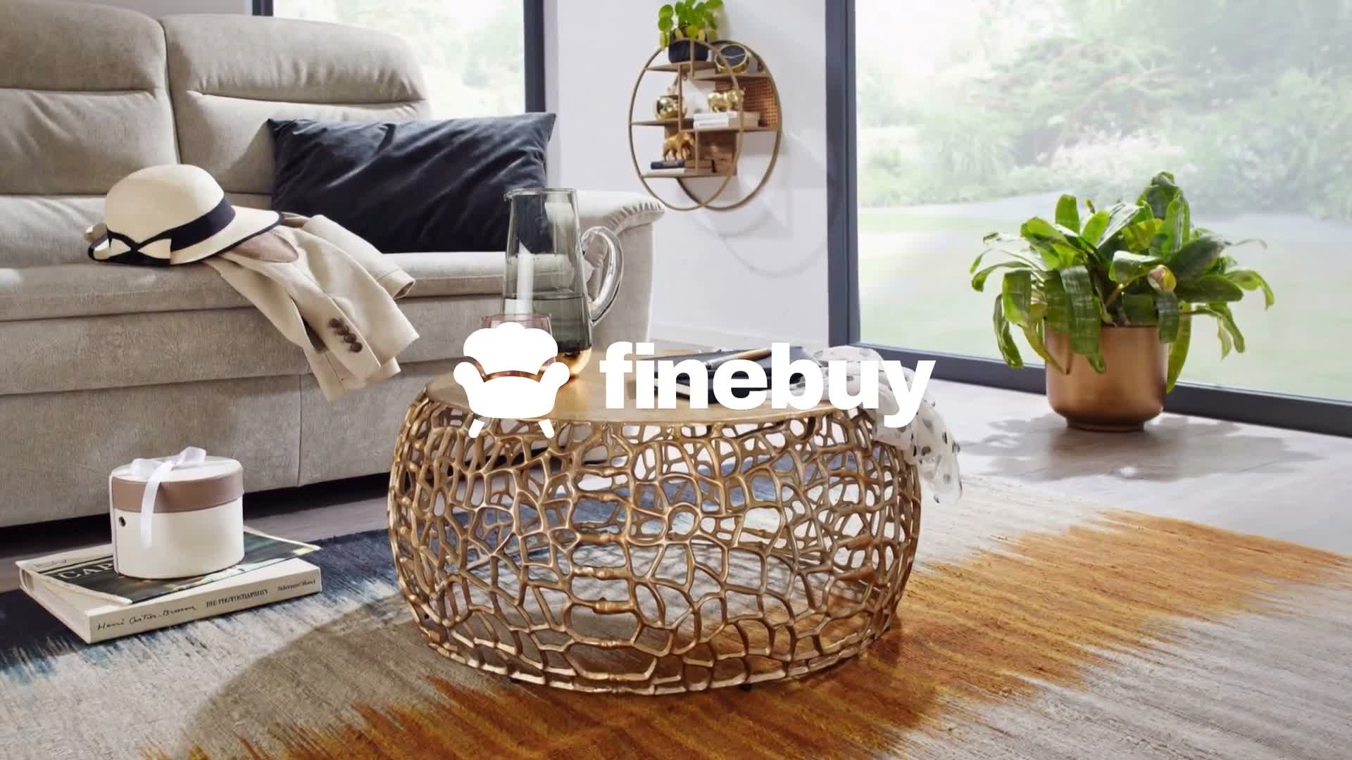 FineBuy Couchtisch Rund 66cm aus Aluminium & Metall Gold, Produktbild-Vorschau 7