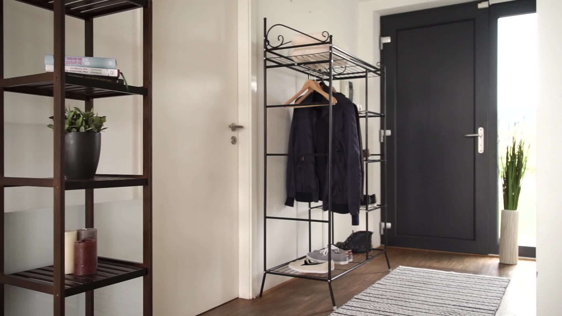 Relaxdays Metall Garderobe COUNTRY 172 x 105 x 45 cm HxBxT, Produktbild-Vorschau 7