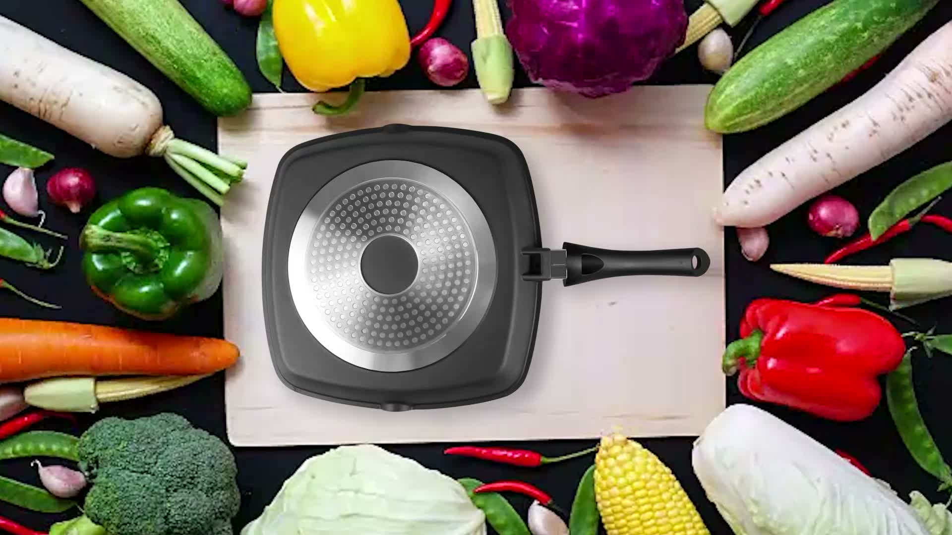 Gotoll Grillpfanne mit Griff und Antihaftbeschichtung, Produktbild-Vorschau 7