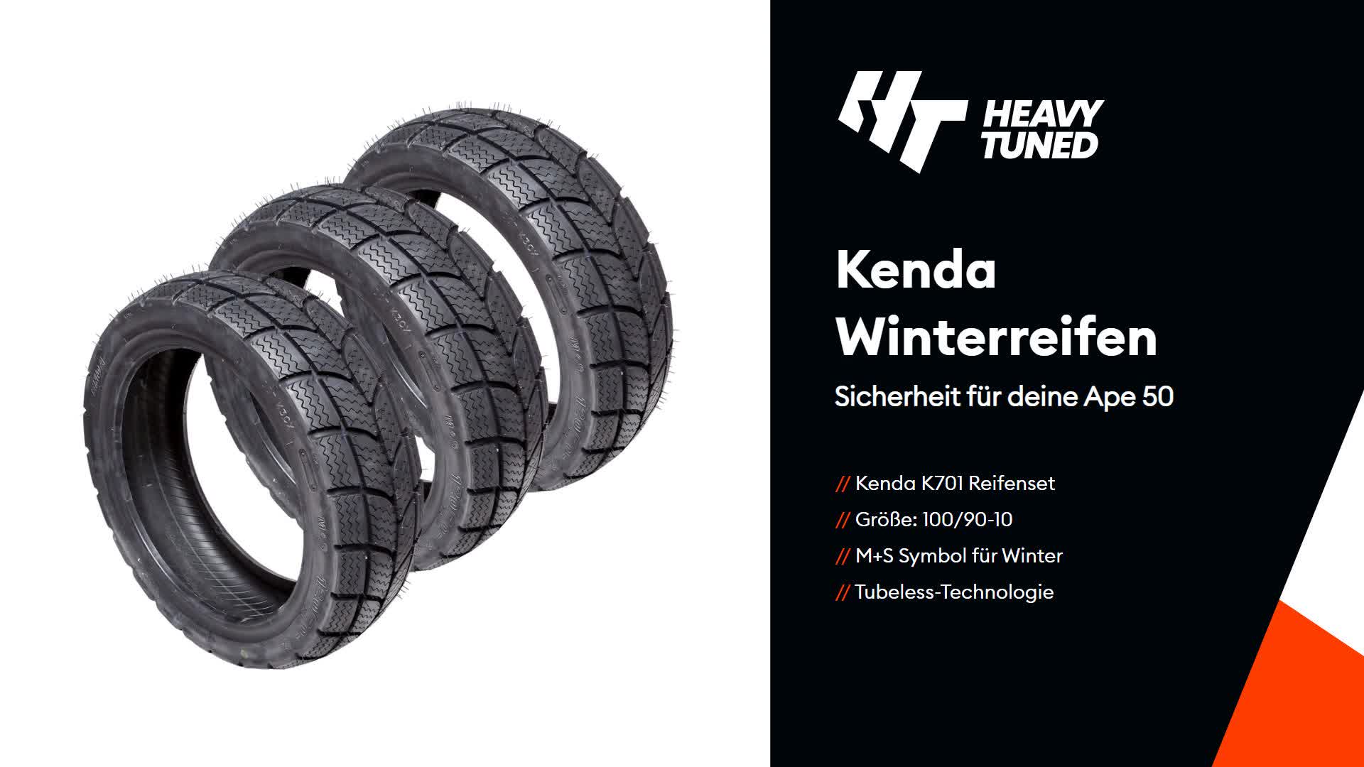 Reifenset 3x Kenda K701 100/90-10 M+S 61J TL für Piaggio Produktbild-Vorschau 4