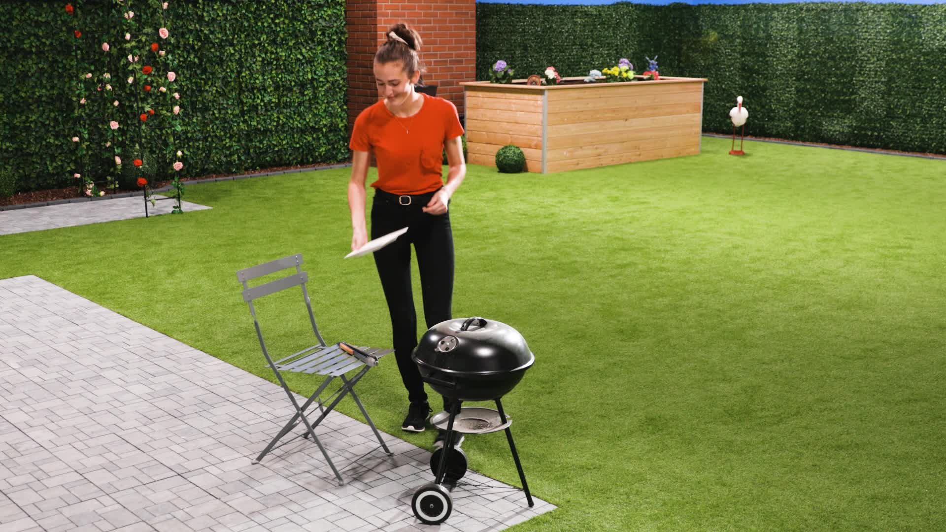 Relaxdays Grillzange, Edelstahl, Holzgriff, lange Kochzange Produktbild-Vorschau 7