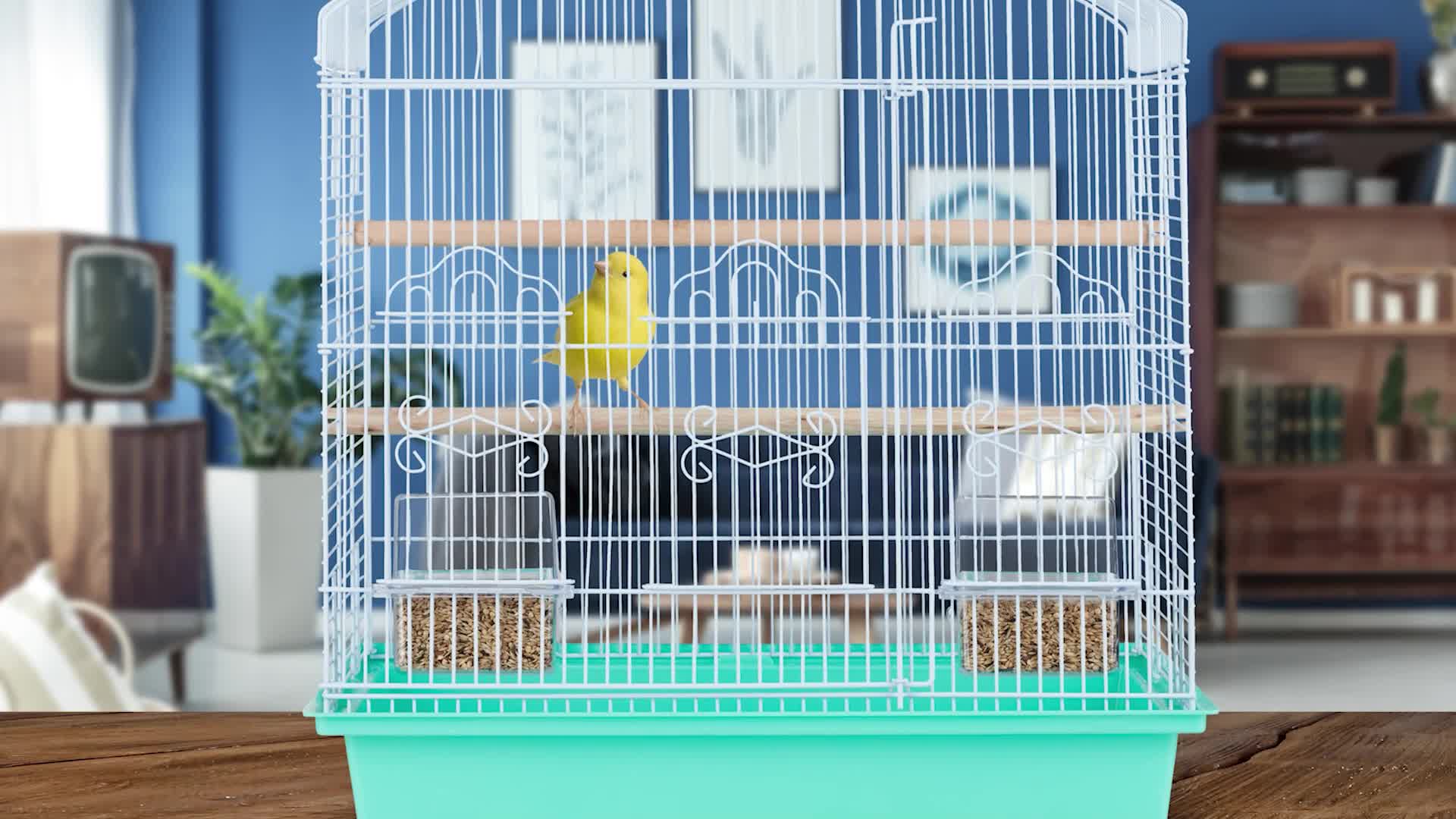 Relaxdays Vogelkäfig, Metallkäfig für kleine Kanarienvögel, Produktbild-Vorschau 7