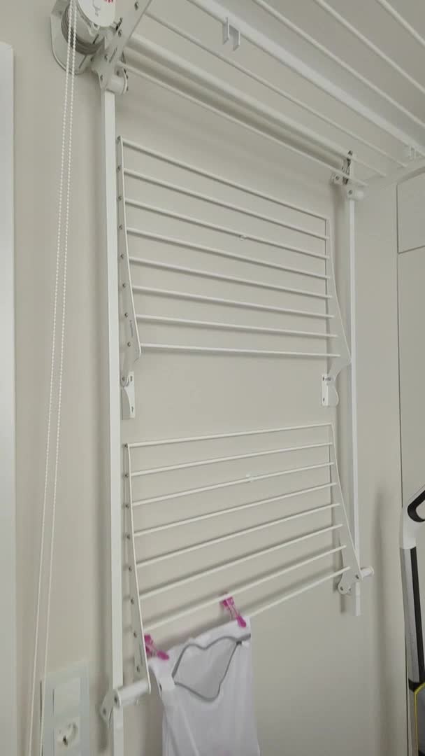 Wand-Turmwäscheständer mit drei Ebenen aus Aluminium, ideal Produktbild-Vorschau 7