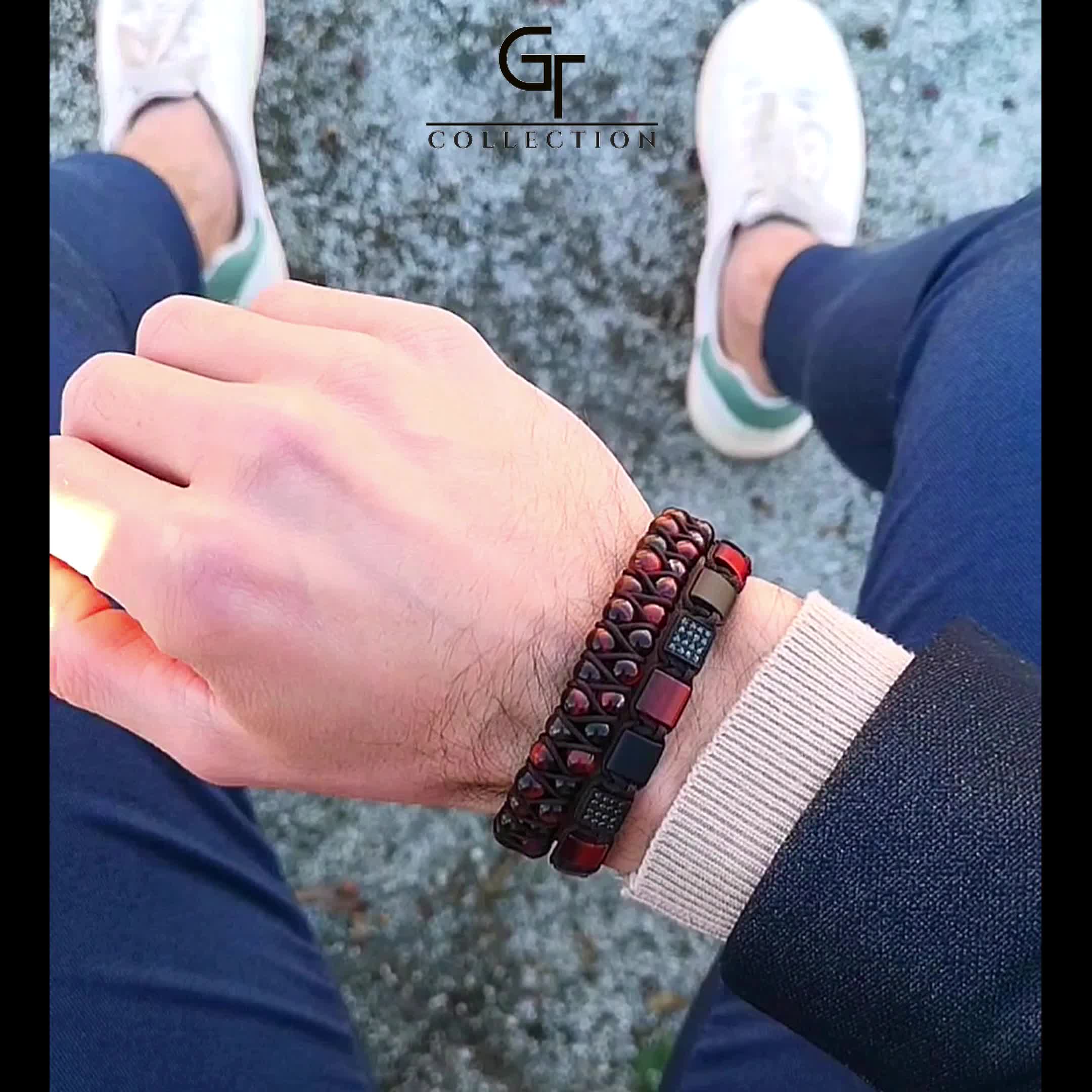 GT Collection | Flat-Bead Armband Herren mit Energie Produktbild-Vorschau 7