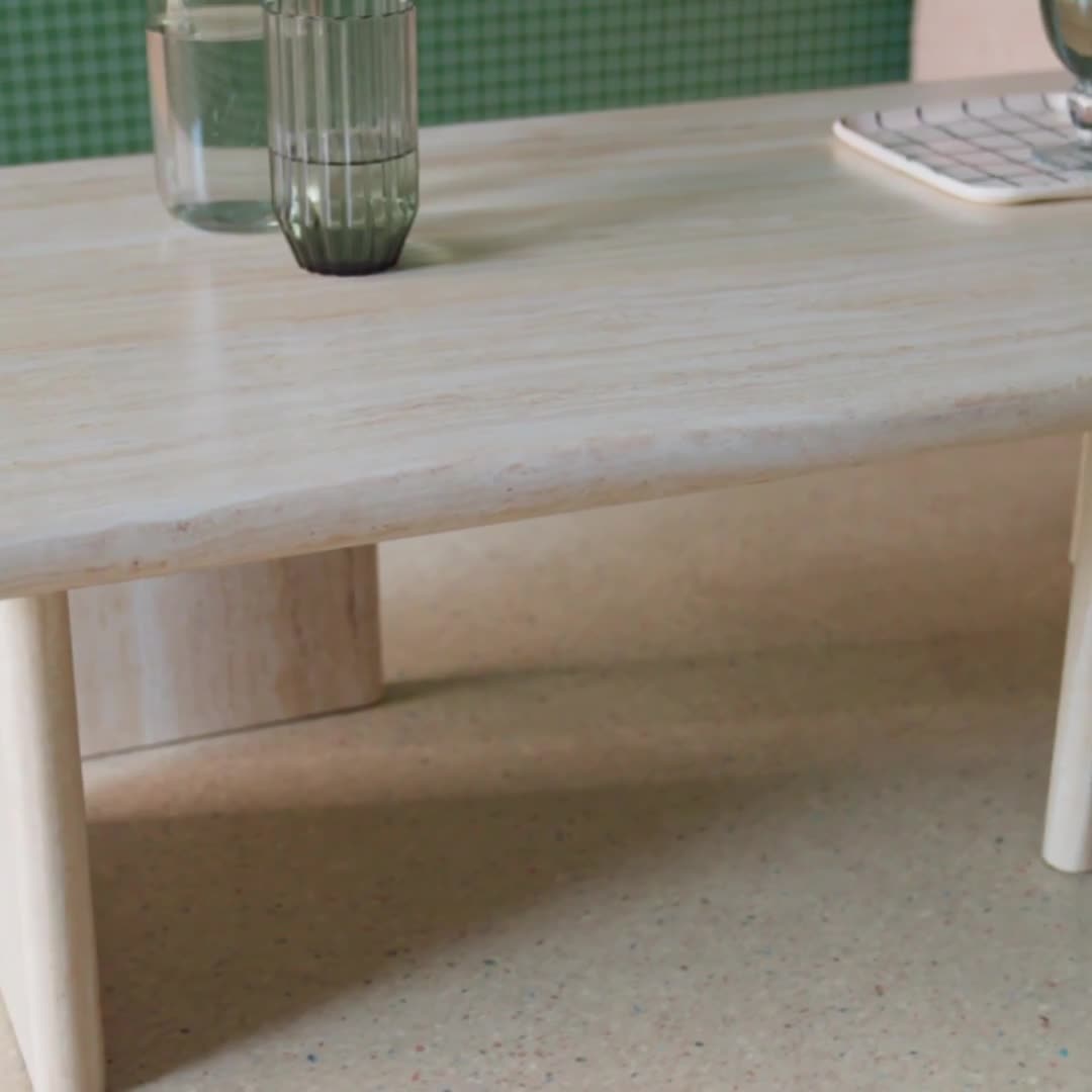 Tavolino rettangolare, Beige travertino Anteprima dell’immagine prodotto 7