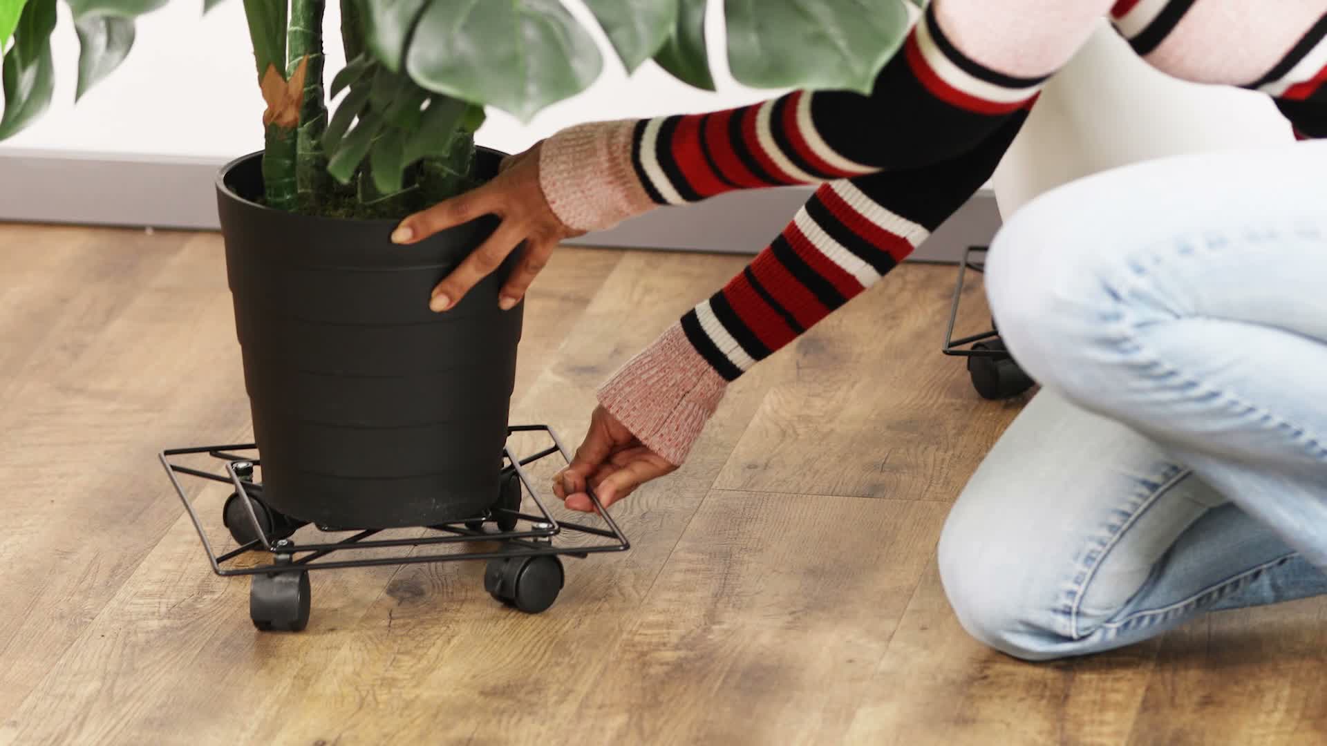Relaxdays Pflanzenroller eckig, 2er Set, innen & außen, mit Produktbild-Vorschau 7