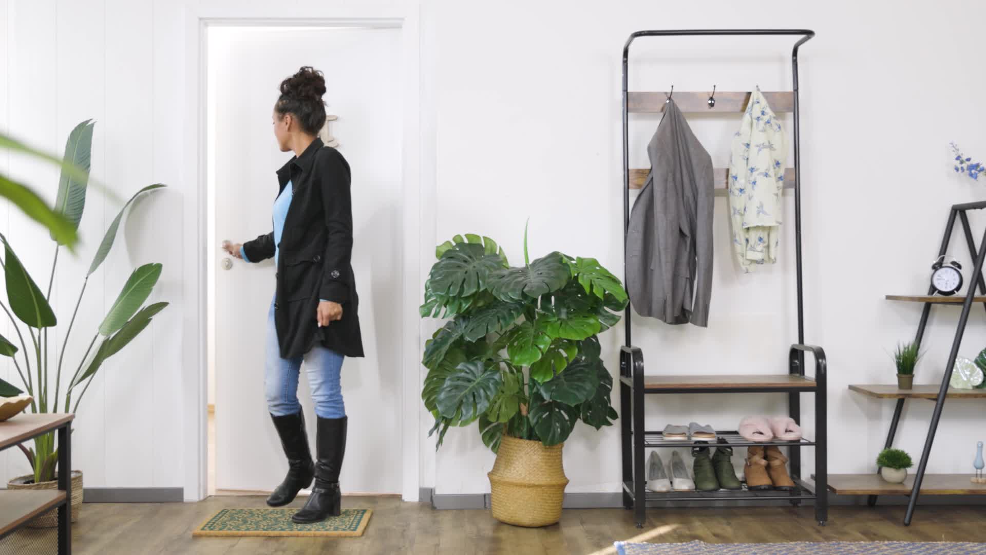 Relaxdays Fußmatte aus Kokos, florales Design, Türmatte Produktbild-Vorschau 7