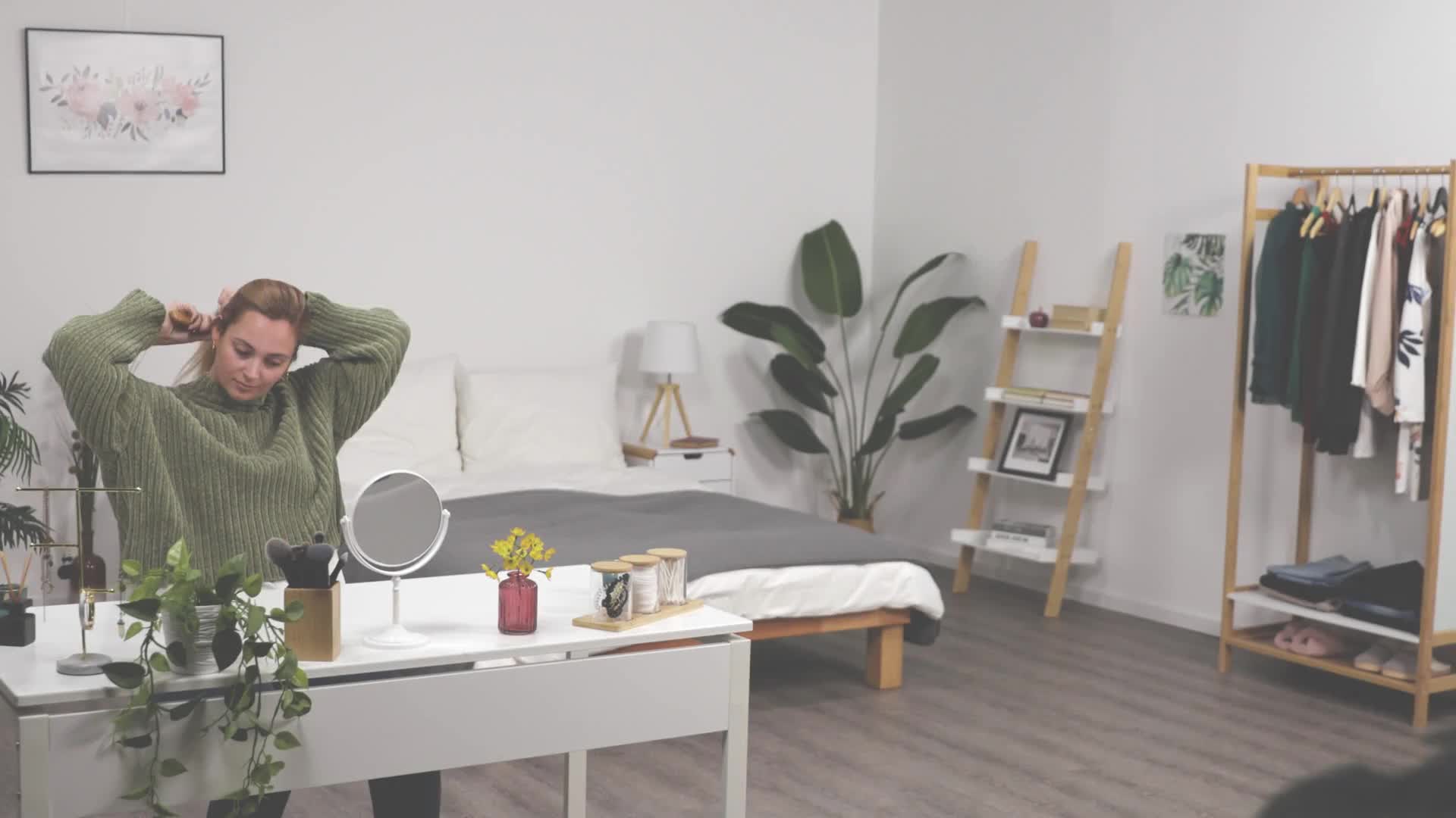 Relaxdays Wattestäbchenbehälter mit Tablett, 3 Becher m. Produktbild-Vorschau 7