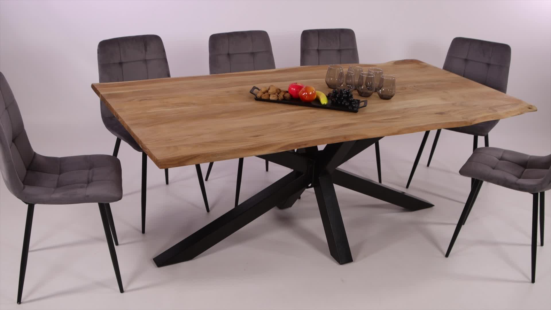 Esstisch Baumkante Akazie massiv eichenfarben 240 x 100 cm Produktbild-Vorschau 7