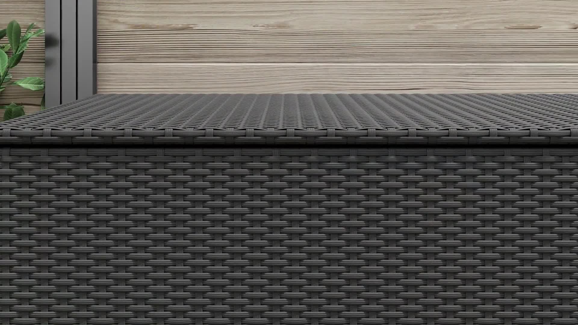 vidaXL Garten-Auflagenbox Braun 220x50x58 cm Poly Rattan Produktbild-Vorschau 7