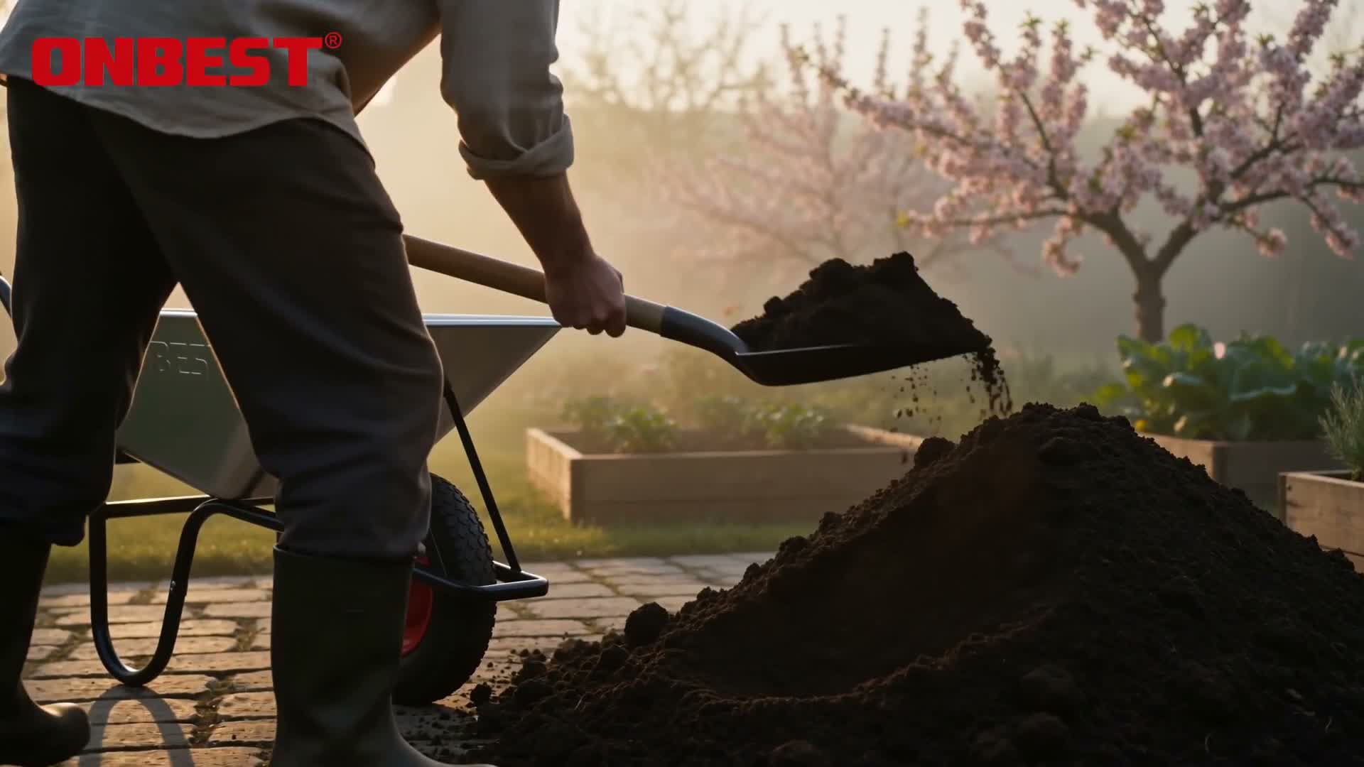 ONBEST Schubkarre WB250 | inklusive Gartenabfallsack | 100 Produktbild-Vorschau 7