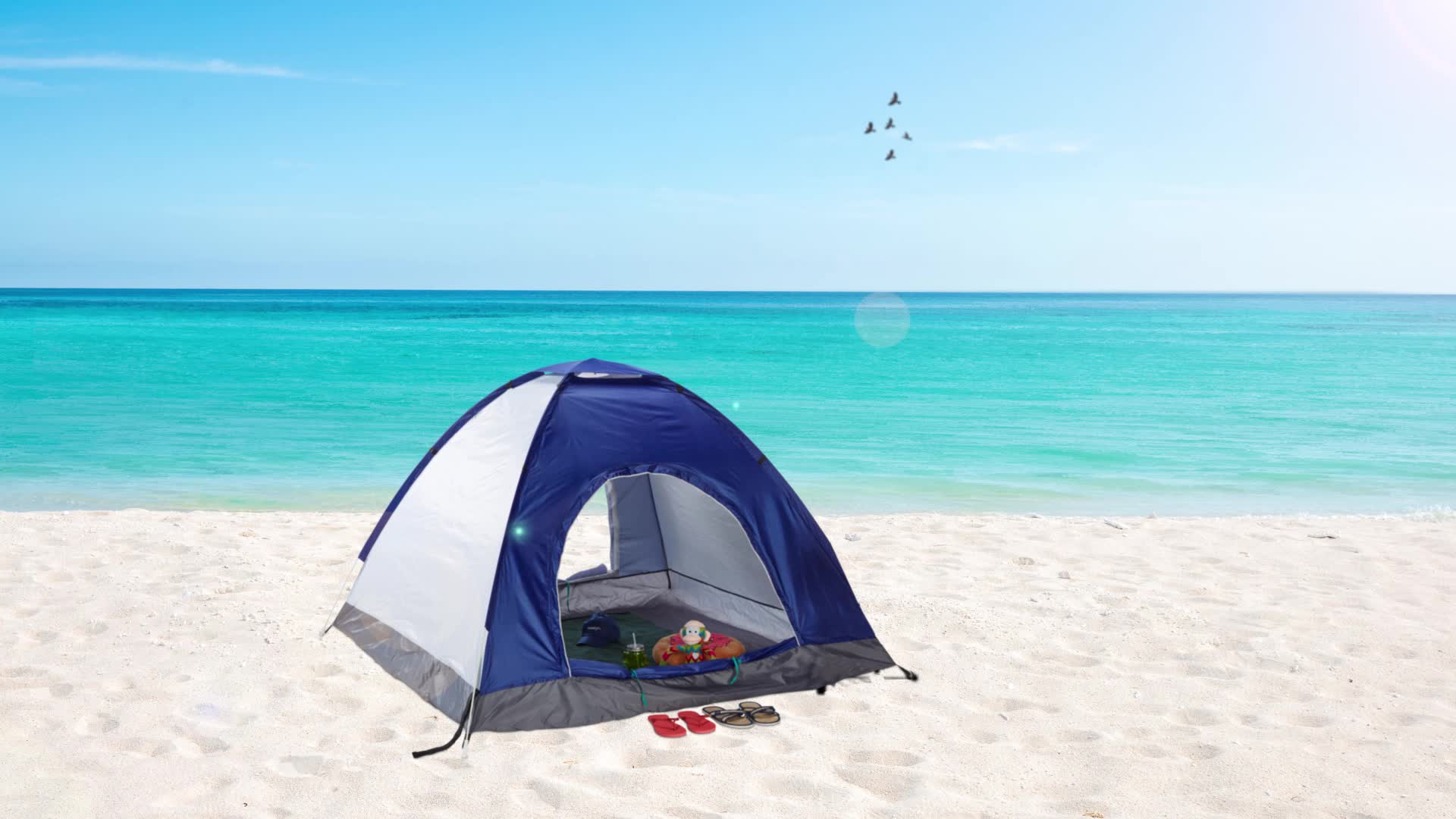 Relaxdays Pop Up Zelt Strand, Wurfzelt, 2-3 Personen, Produktbild-Vorschau 7