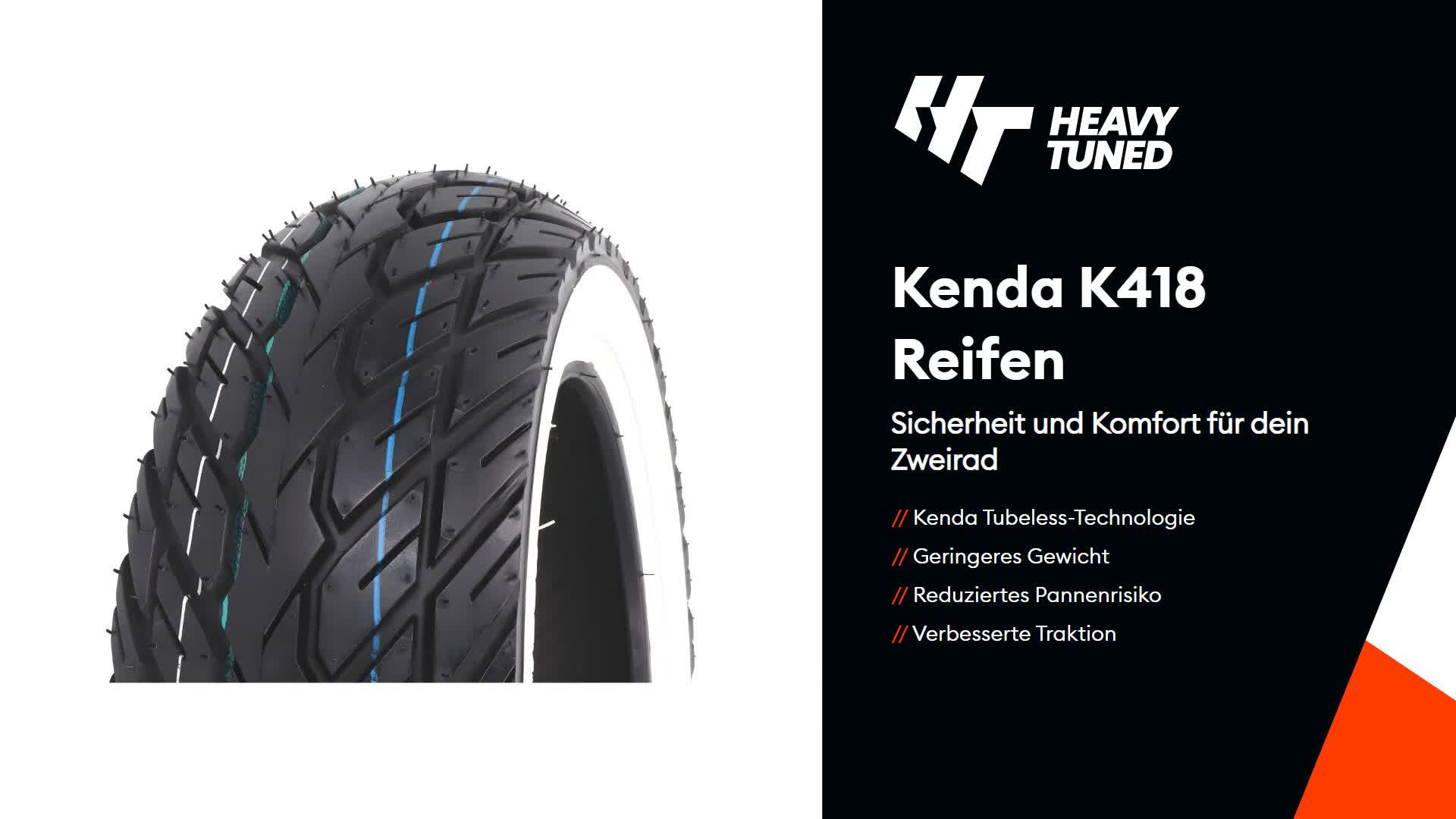 KENDA Weißwand Reifen 3,50 x 10 Zoll Profil K418, 4PR 51J, Produktbild-Vorschau 7