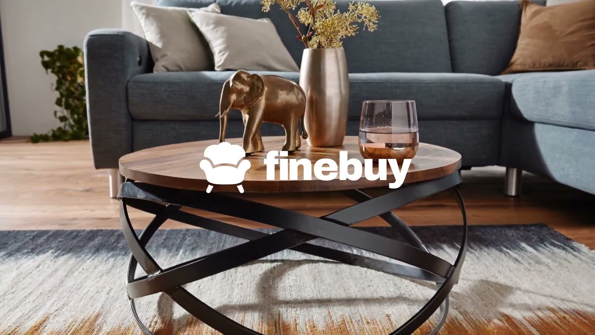 FineBuy Couchtisch Sheesham Massivholz rund Ø 60 cm 30 cm Produktbild-Vorschau 6