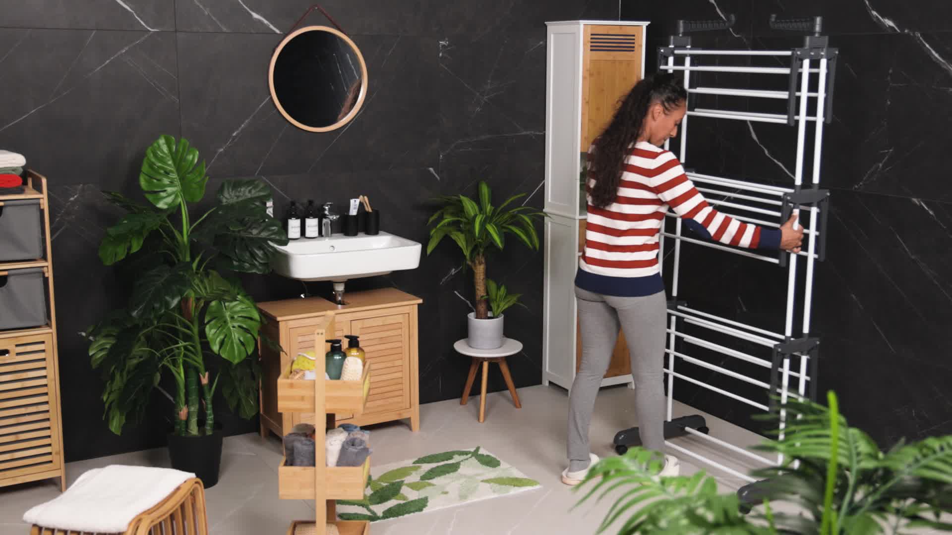 Relaxdays Wäscheständer, ausklappbare Flügel, HBT: 173 x Produktbild-Vorschau 7