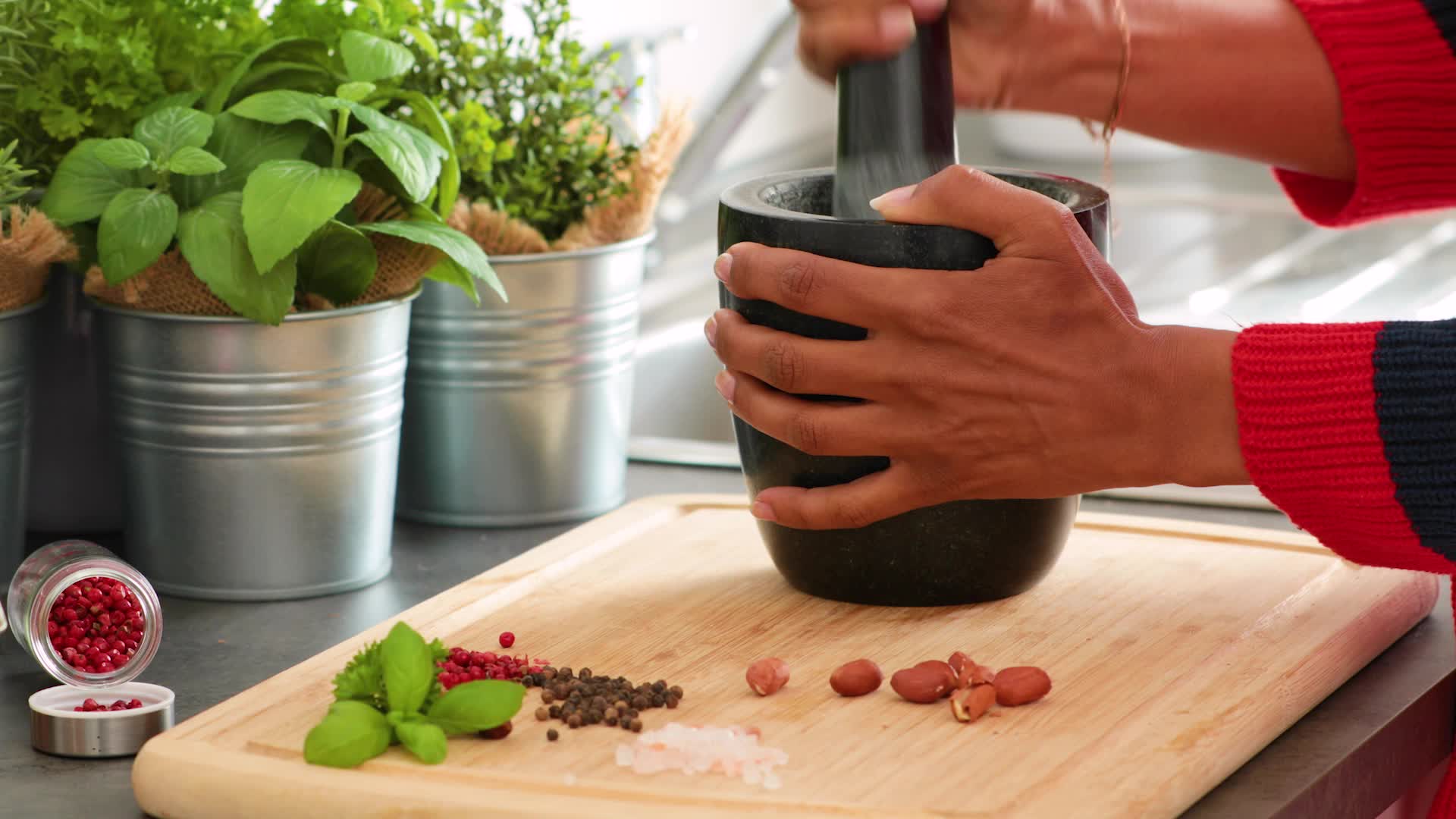 Relaxdays Granit Mörser mit Stößel, robust & langlebig, Produktbild-Vorschau 7