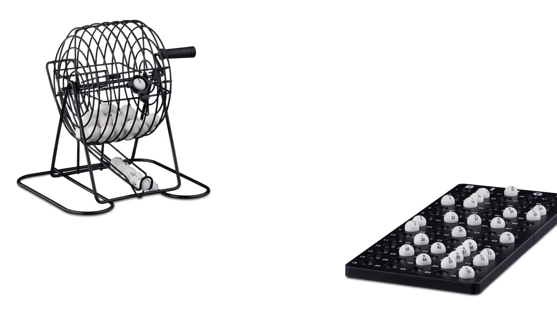Relaxdays Bingo Spiel mit Metalltrommel HxBxT: 20 x 17,5 x Produktbild-Vorschau 7
