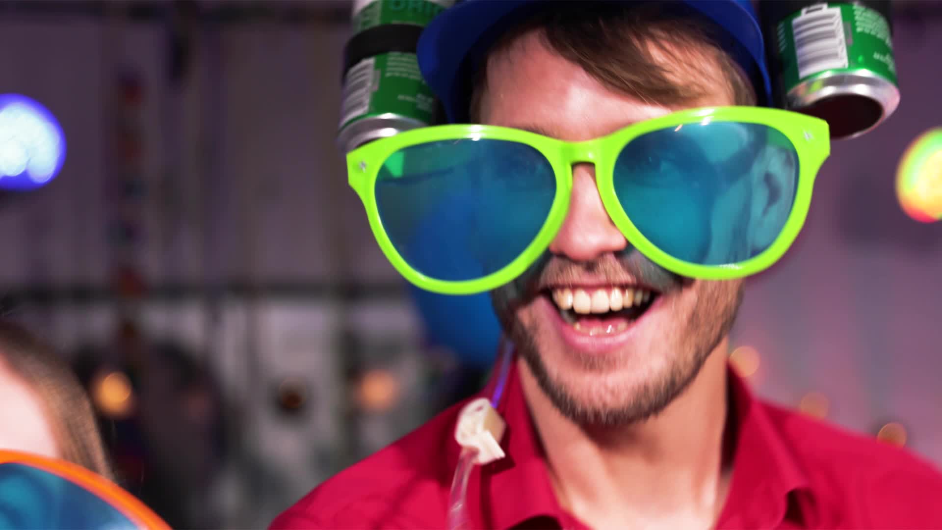 Relaxdays Partybrille, blaue XXL-Gläser, Kostümzubehör, Produktbild-Vorschau 7